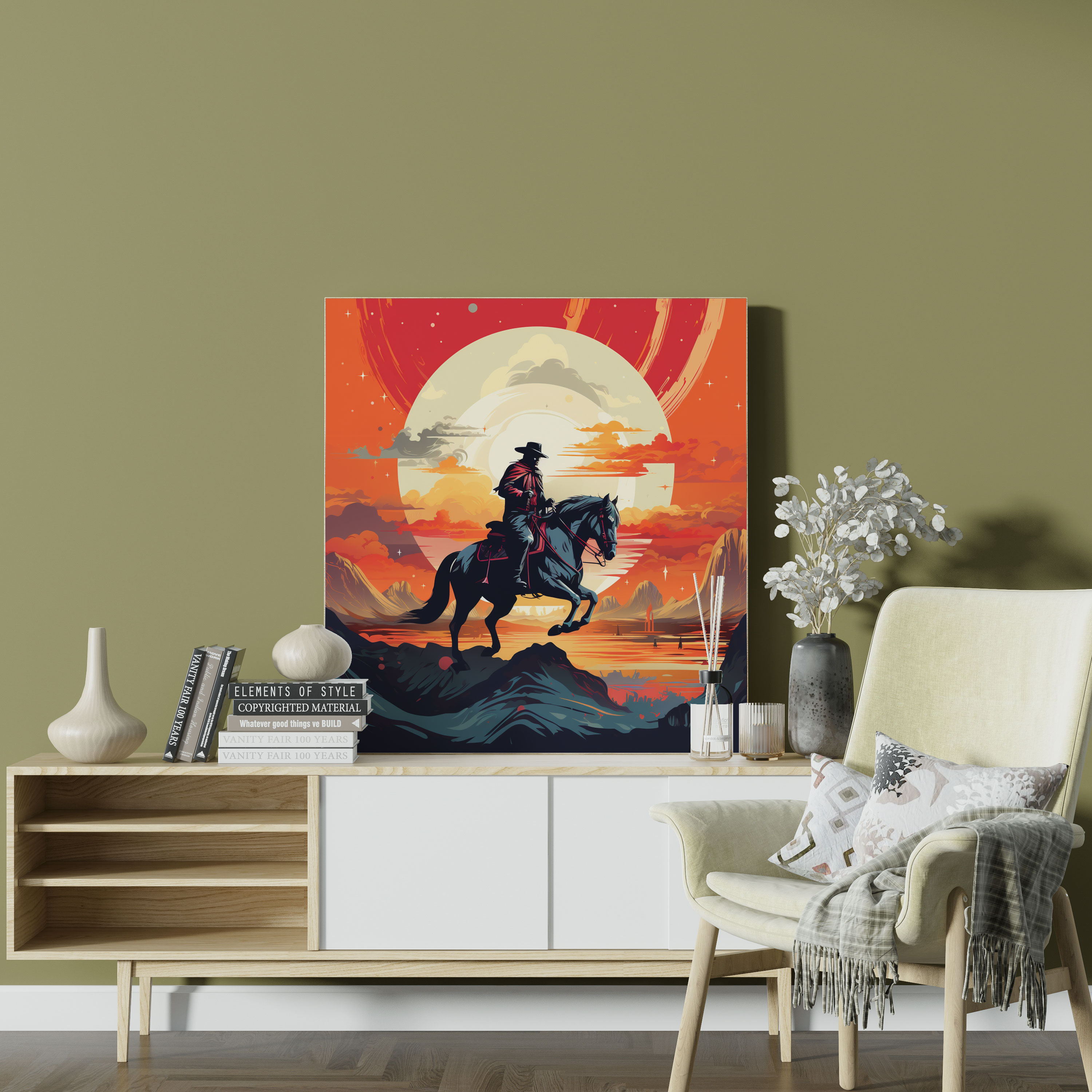 Southwest Cowboy Canvas Print - Southwest, Horse, Wall Decoration, Southwest