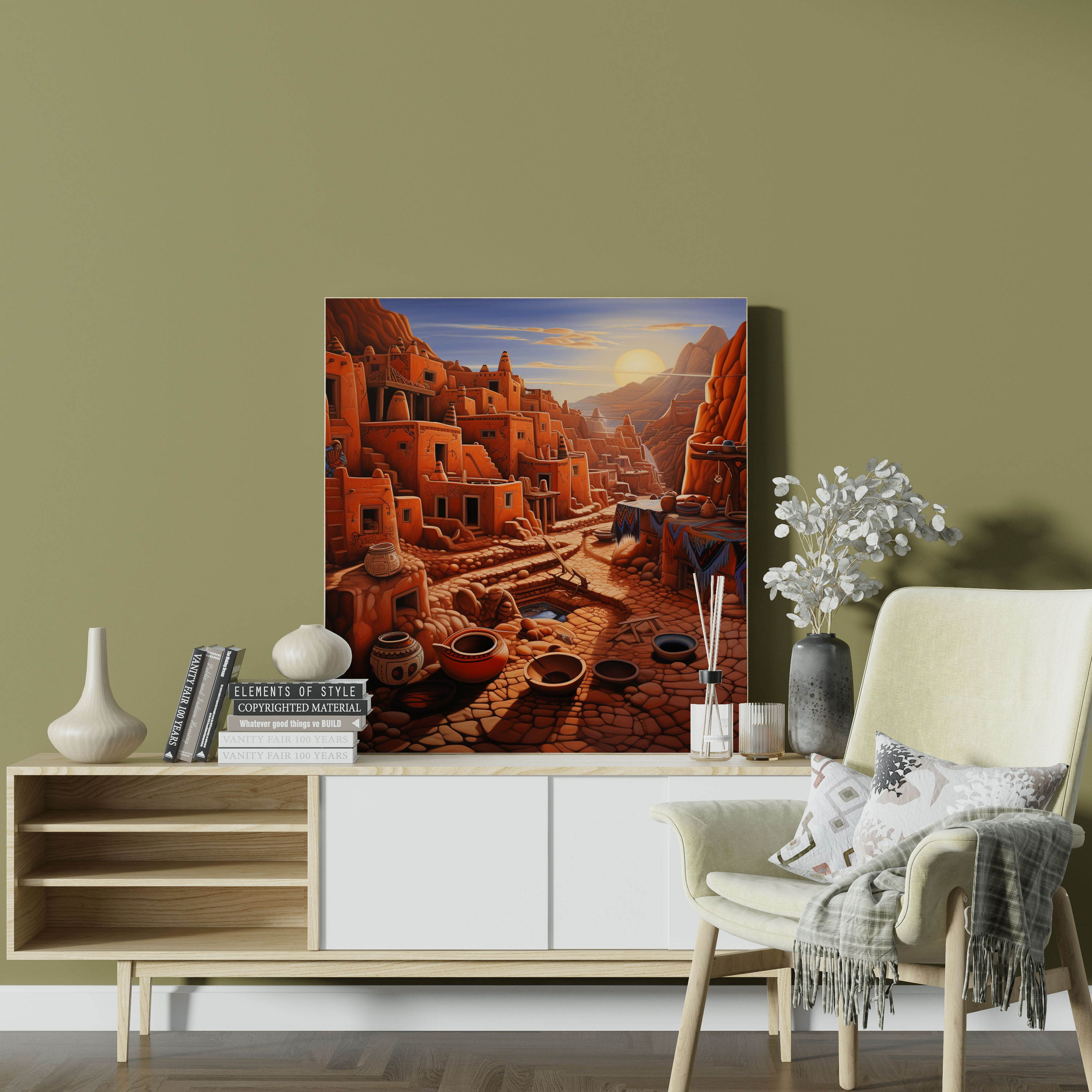 Southwest Pueblo Canvas Print - Southwest, Wall Art, Canvas Print, Home Decoration