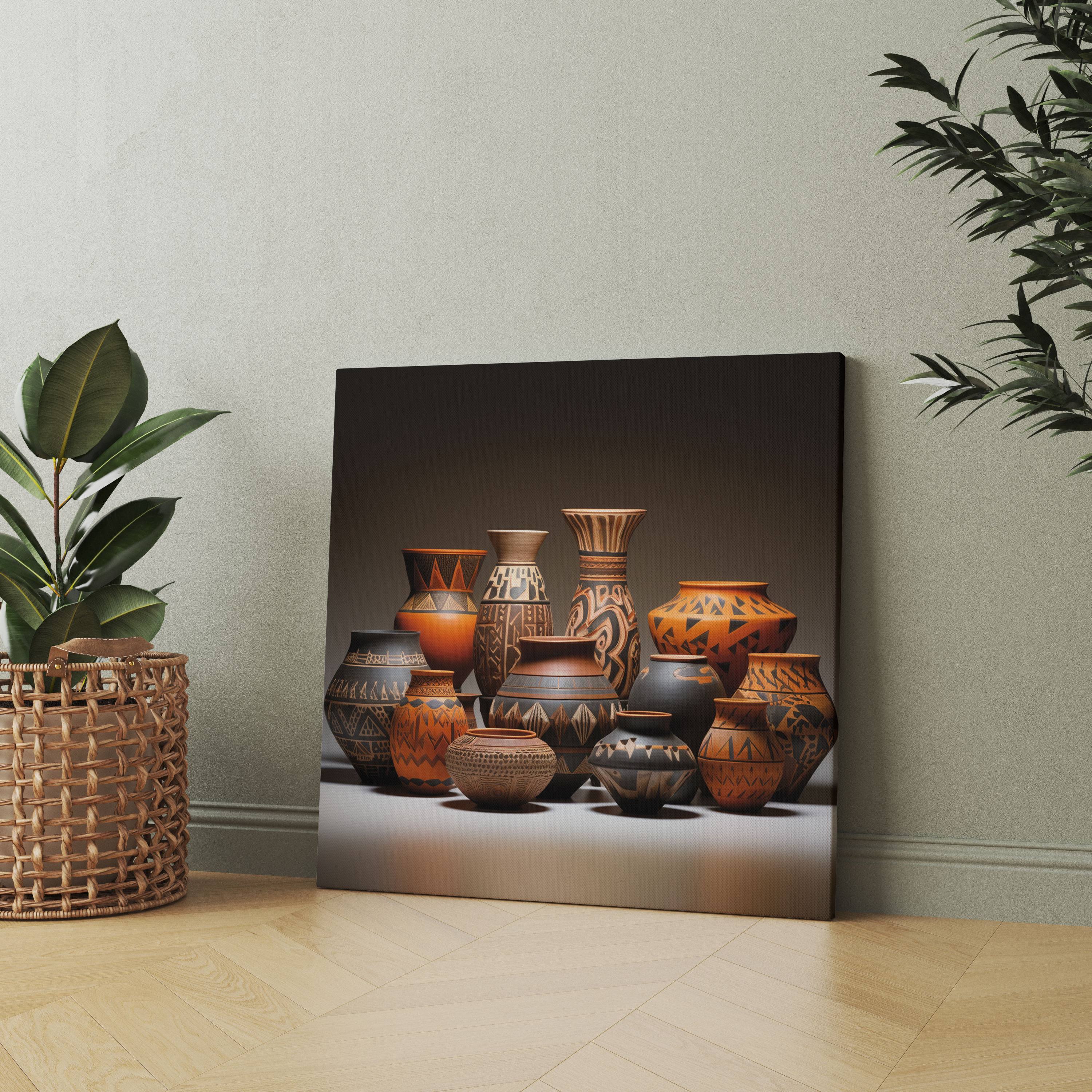Southwest Wall Art: Native Pottery Collection - Southwest, Canvas Wall Art, Canvas, Native American Pottery