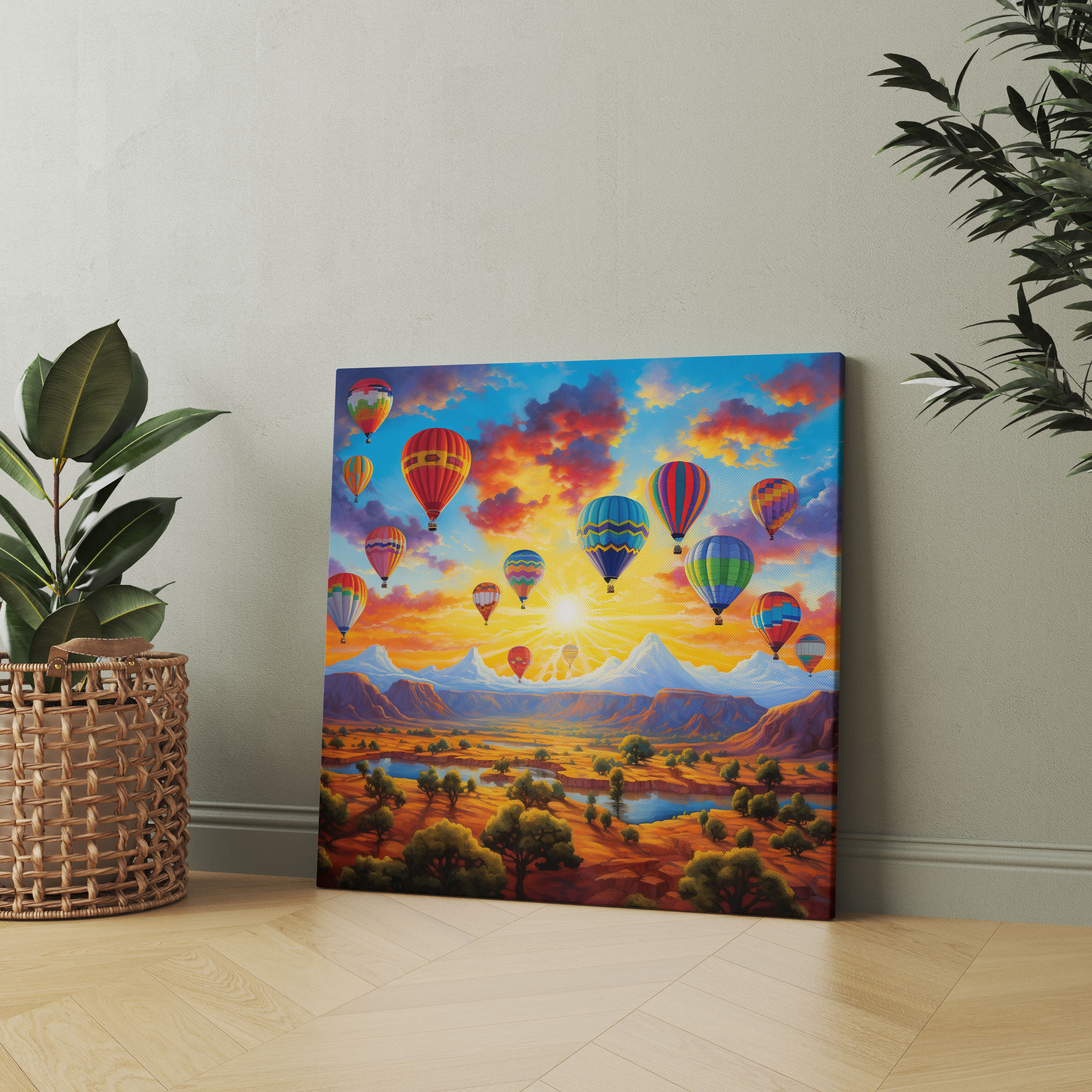 Southwest Wall Art: Hot Air Balloon Fiesta - Southwest, Canvas, Canvas Print, Southwest