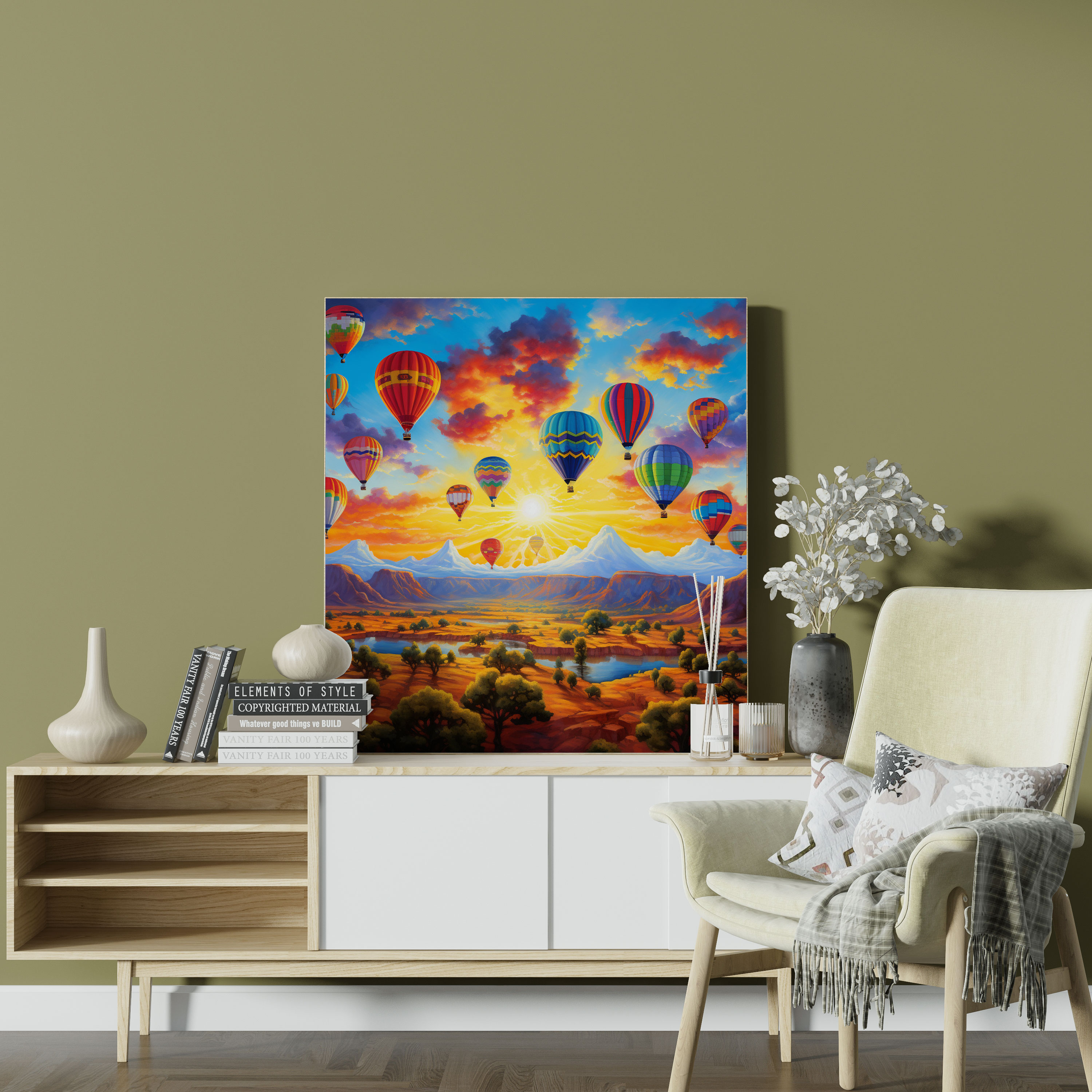 Southwest Wall Art: Hot Air Balloon Fiesta - Southwest, Canvas, Canvas Print, Southwest