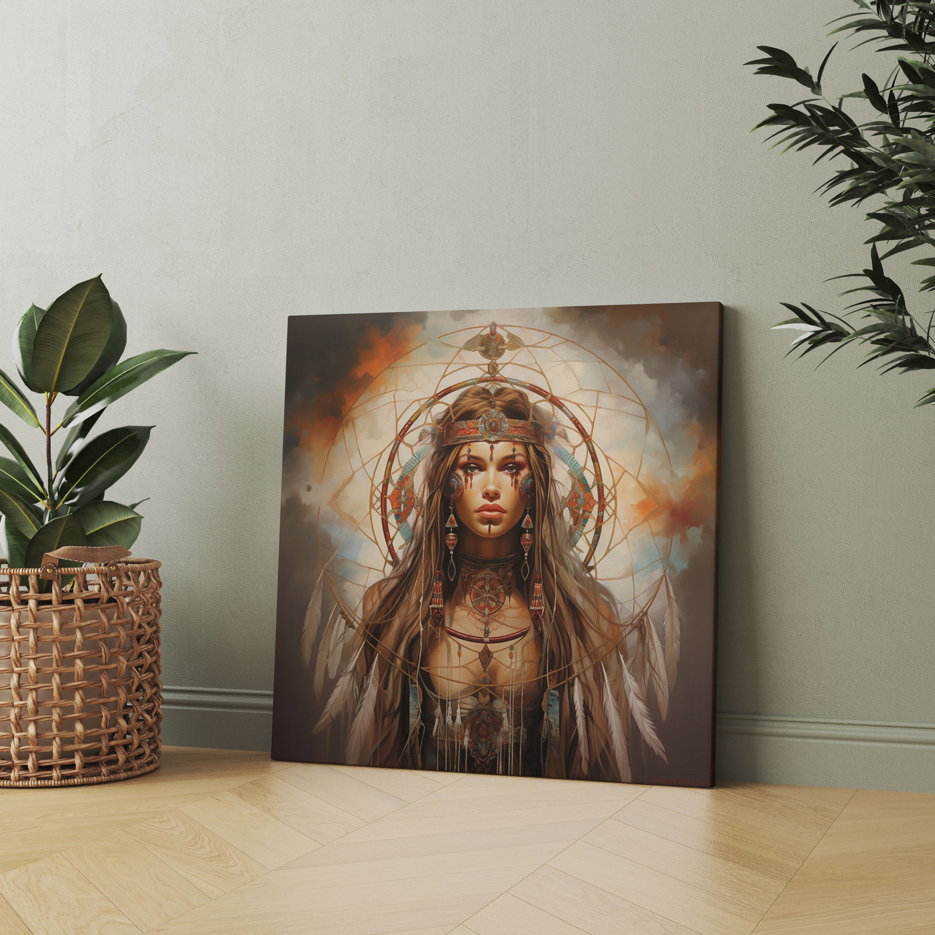 Southwest Wall Art: Native Dreamcatcher - Southwest, Wall Decoration, Canvas, Canvas Wall Art
