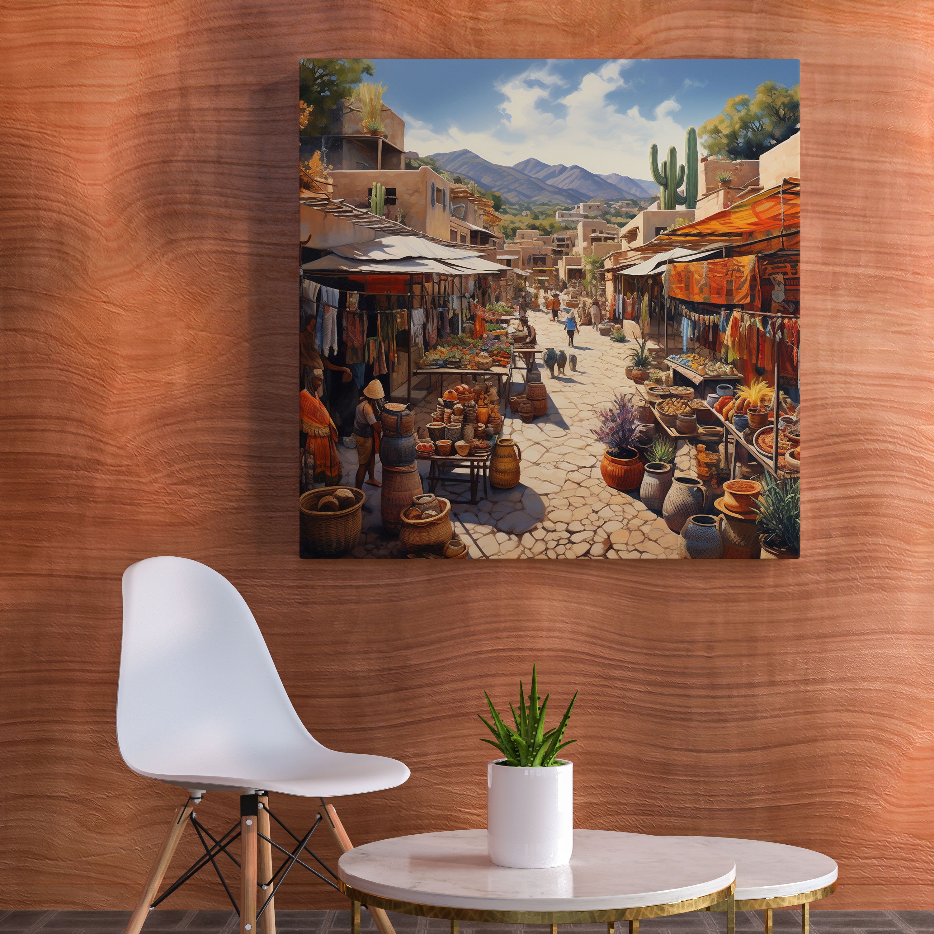Southwest Wall Decoration: Market Fiesta - Southwest, Canvas Wall Art, Canvas, Traditional Artworks