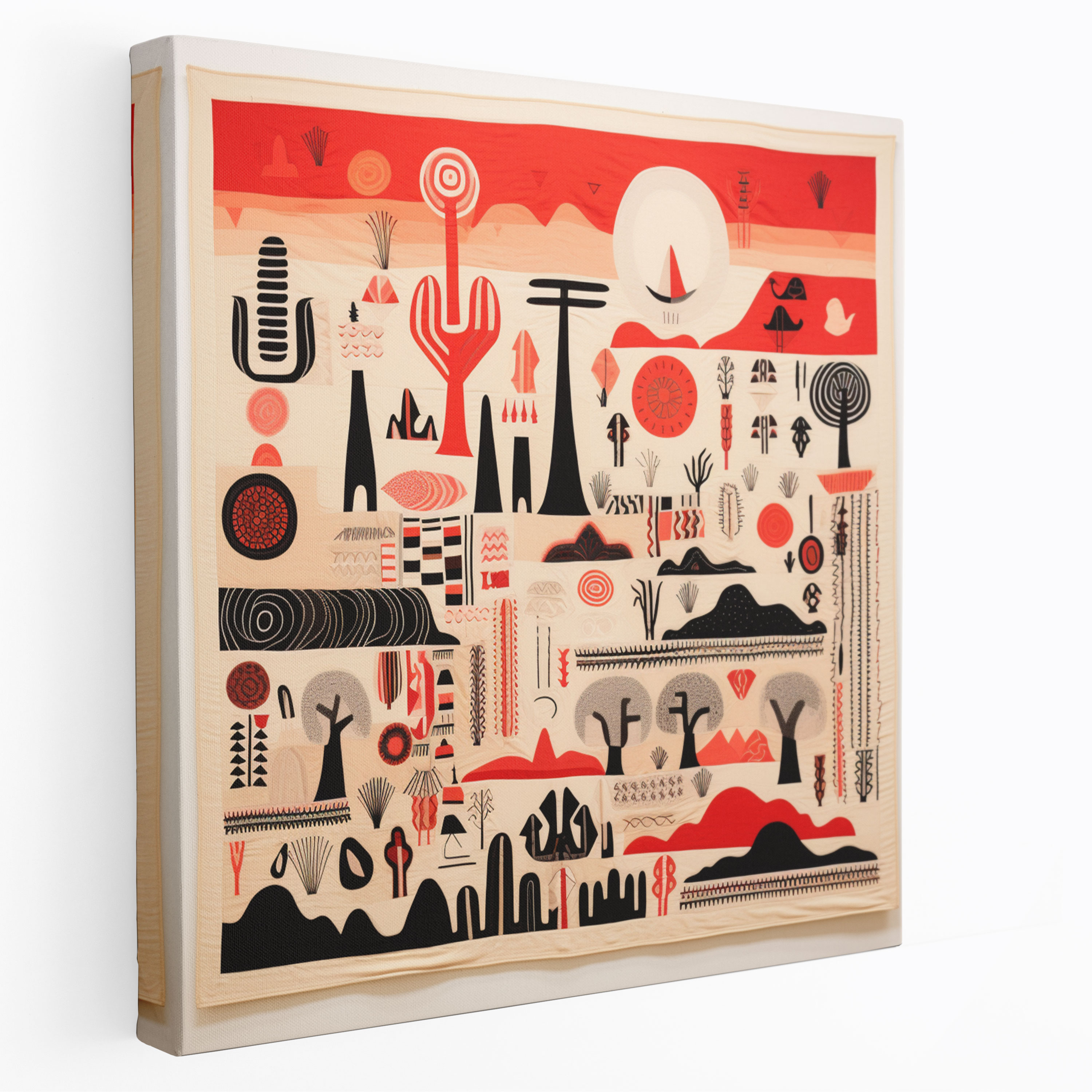 Southwest Tribal Tapestry - Southwest, Native American Symbols, Tribal Symbols, Wall Decoration