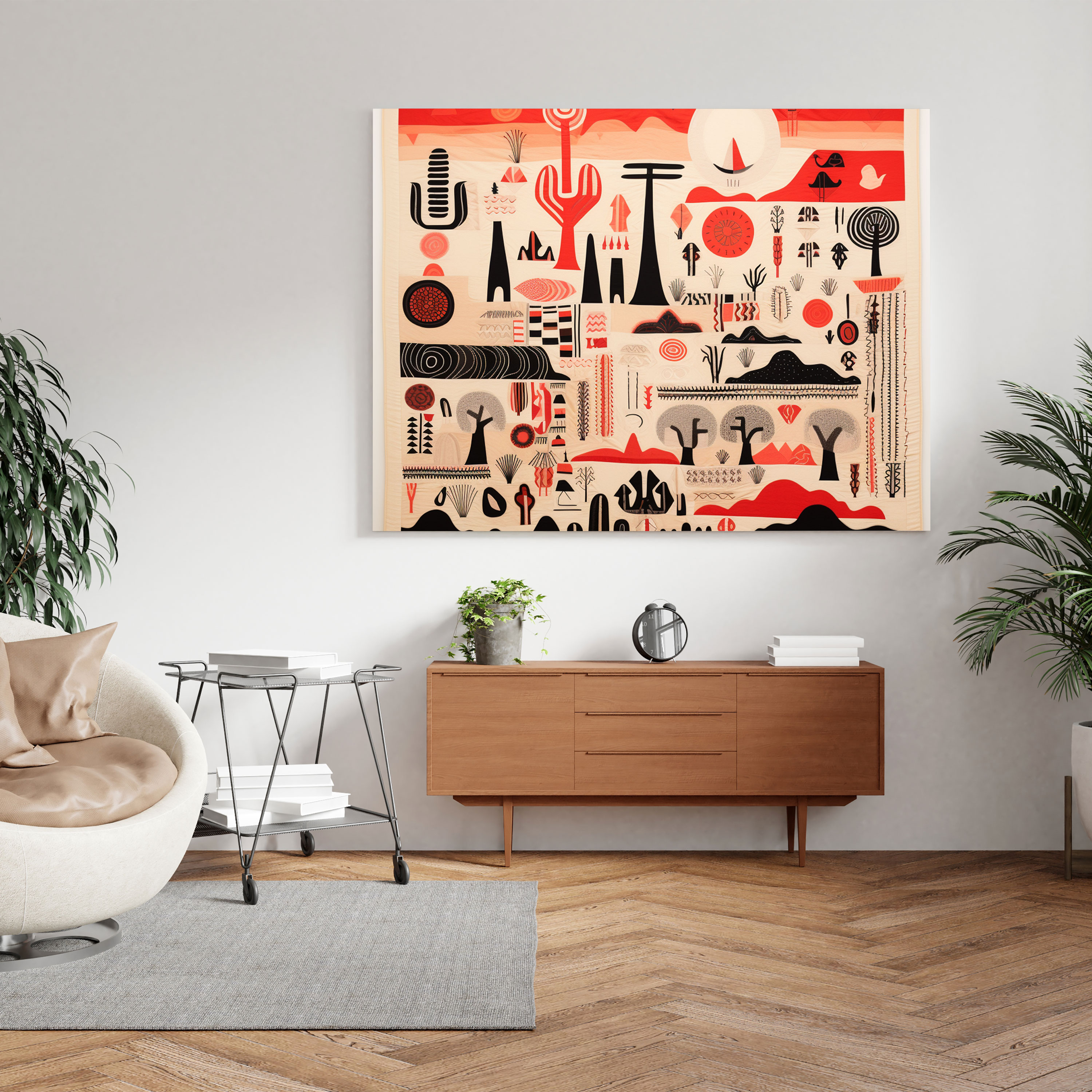 Southwest Tribal Tapestry - Southwest, Native American Symbols, Tribal Symbols, Wall Decoration