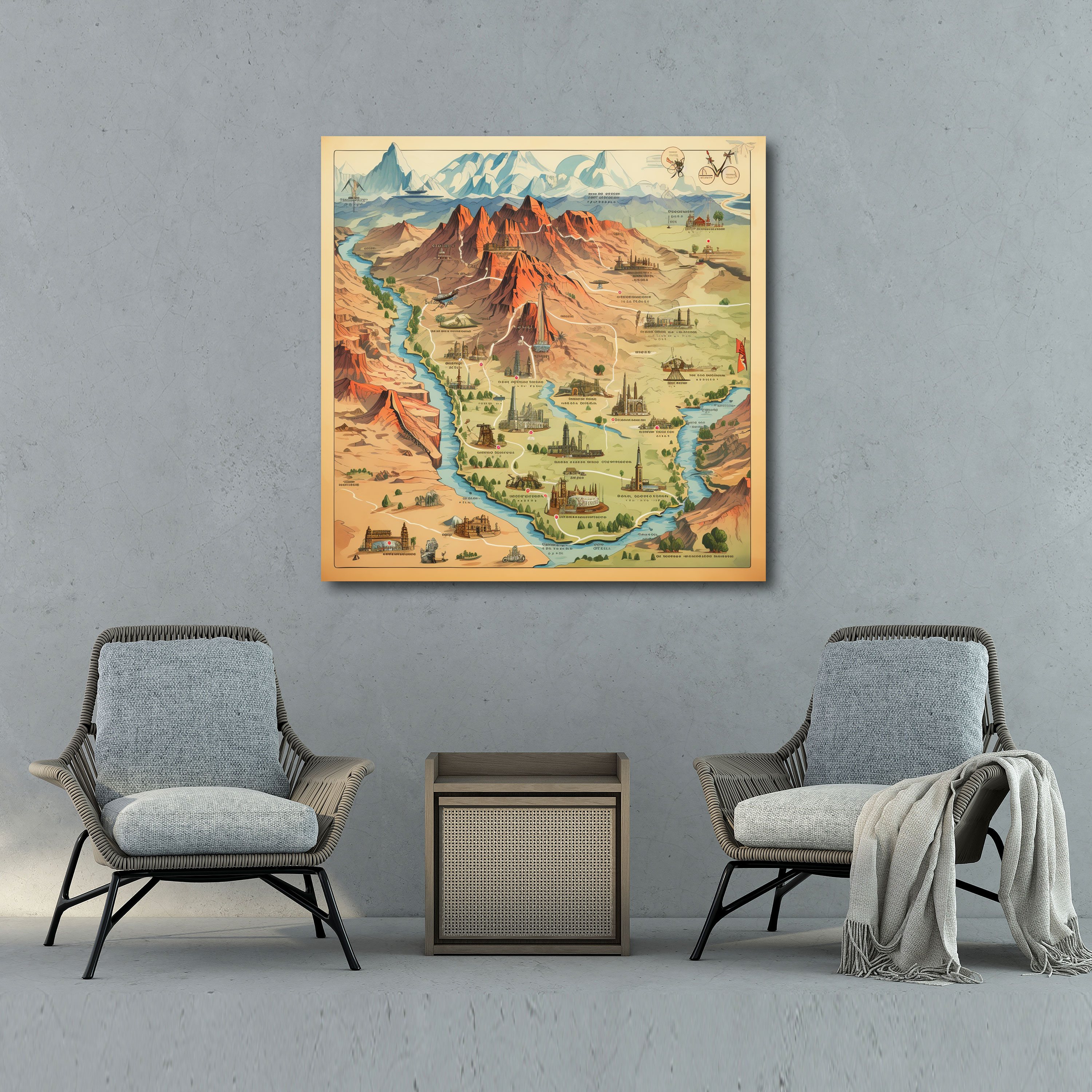 Southwest Canvas Print - Vintage Southwest Map Wall Art - Southwest, Wall Decoration, Canvas Print, Cities