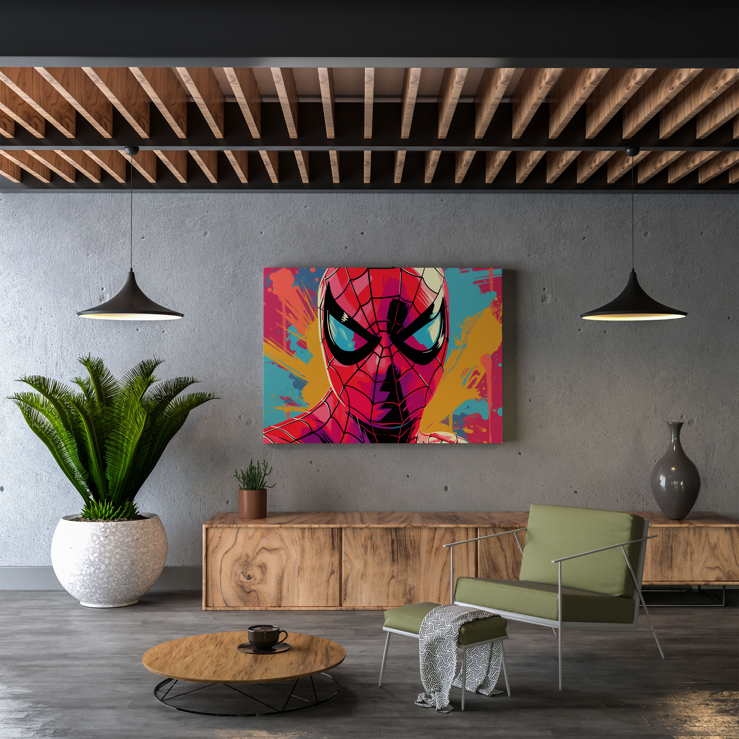 Spiderman Duvar Sanatı - Pop Sanat Tarzı Kanvas Tablo - Duvar Sanatı