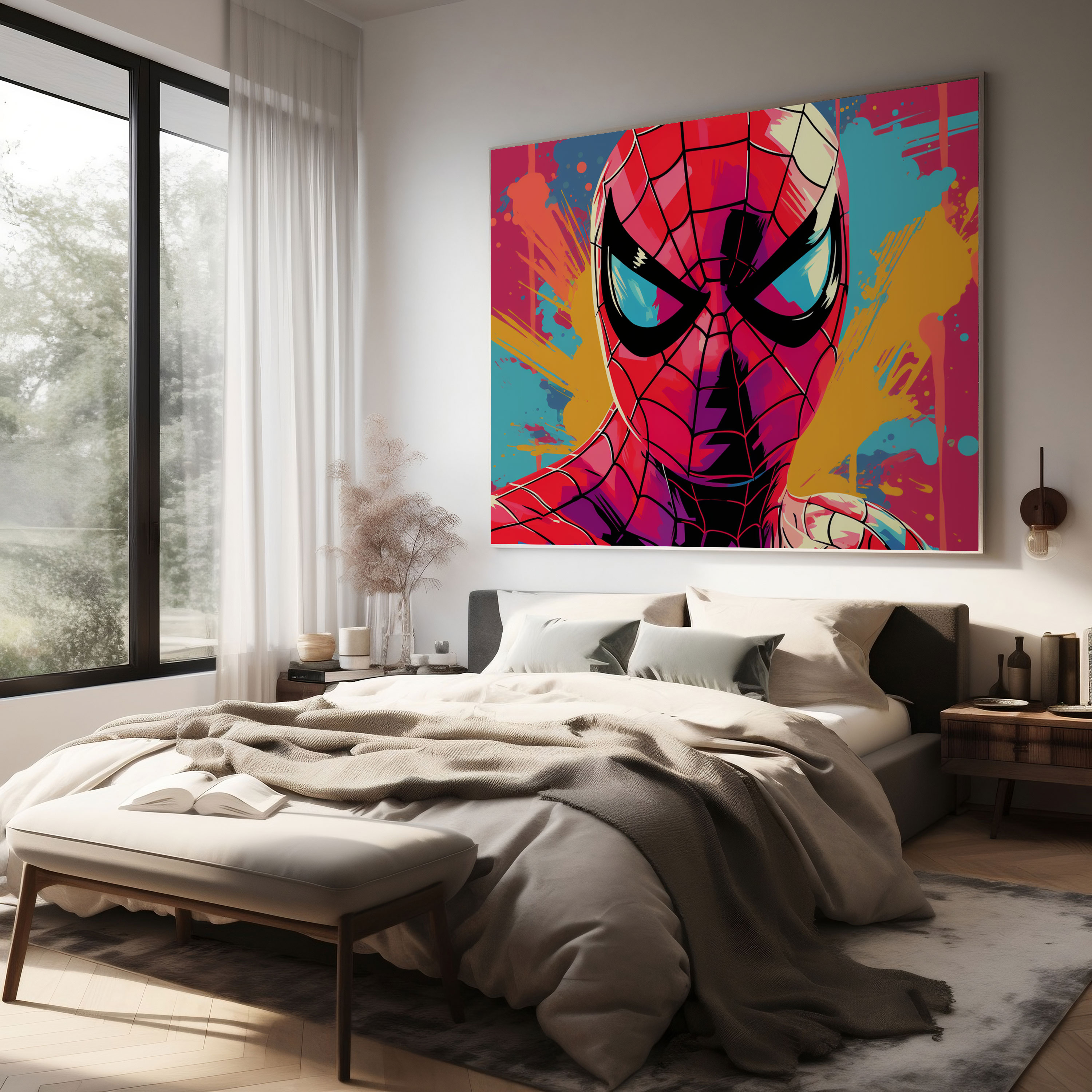 Spiderman Duvar Sanatı - Pop Sanat Tarzı Kanvas Tablo - Duvar Sanatı