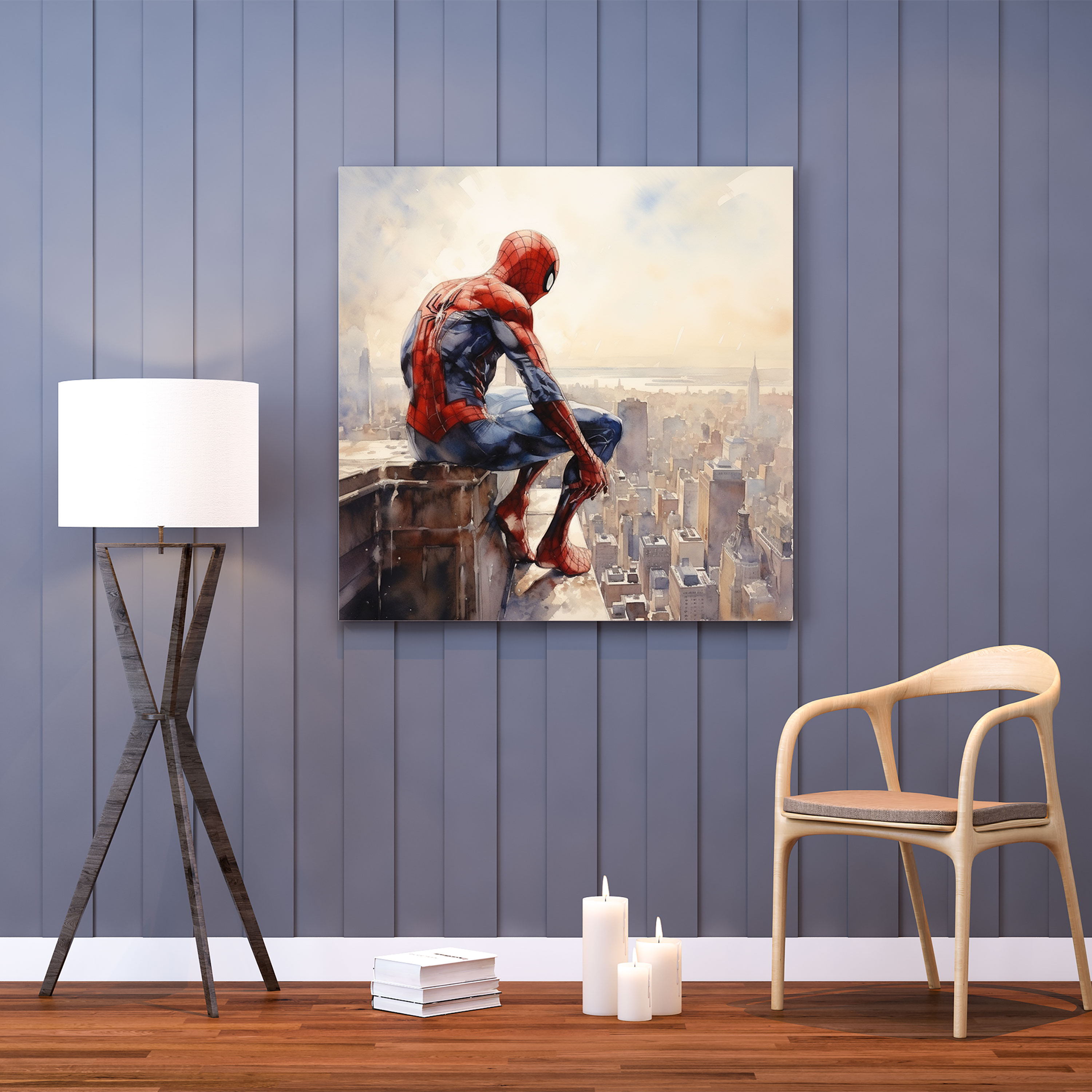 Spiderman Wall Art - Watercolor Painting Canvas Print - Spiderman, Home Decoration, Wall Art, Wall Decoration
