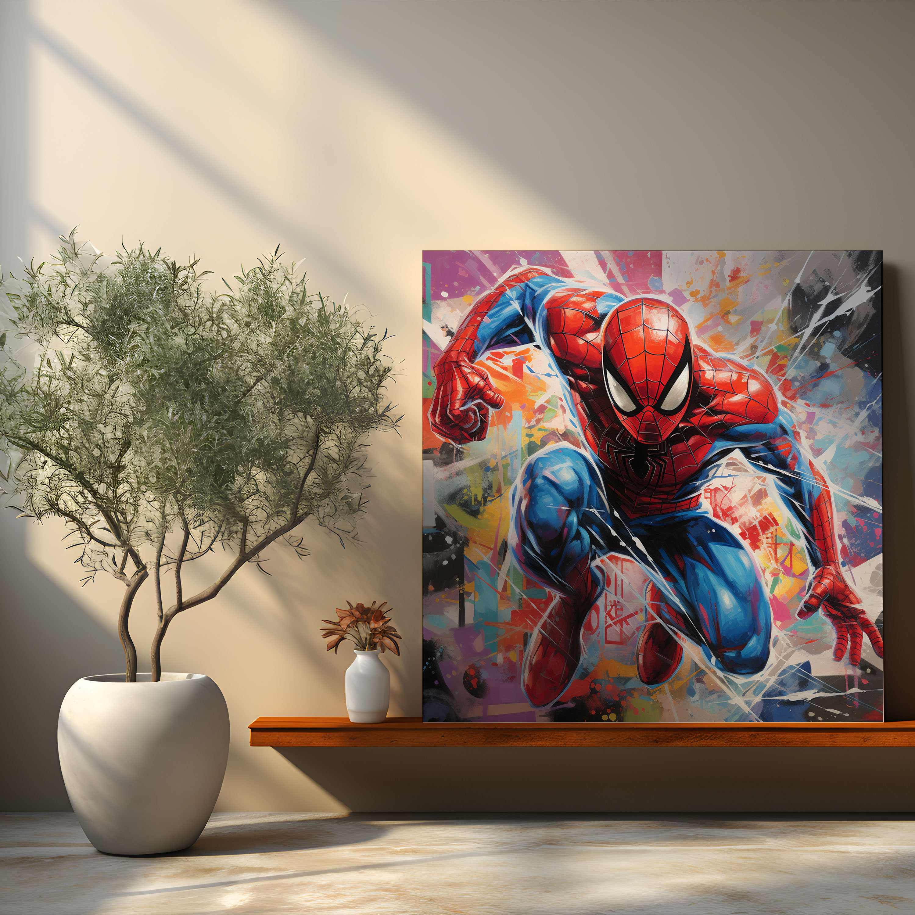 Spiderman Wall Decoration - Graffiti Style Canvas Print - Spiderman, Canvas Print, Canvas Wall Art, Vibrant