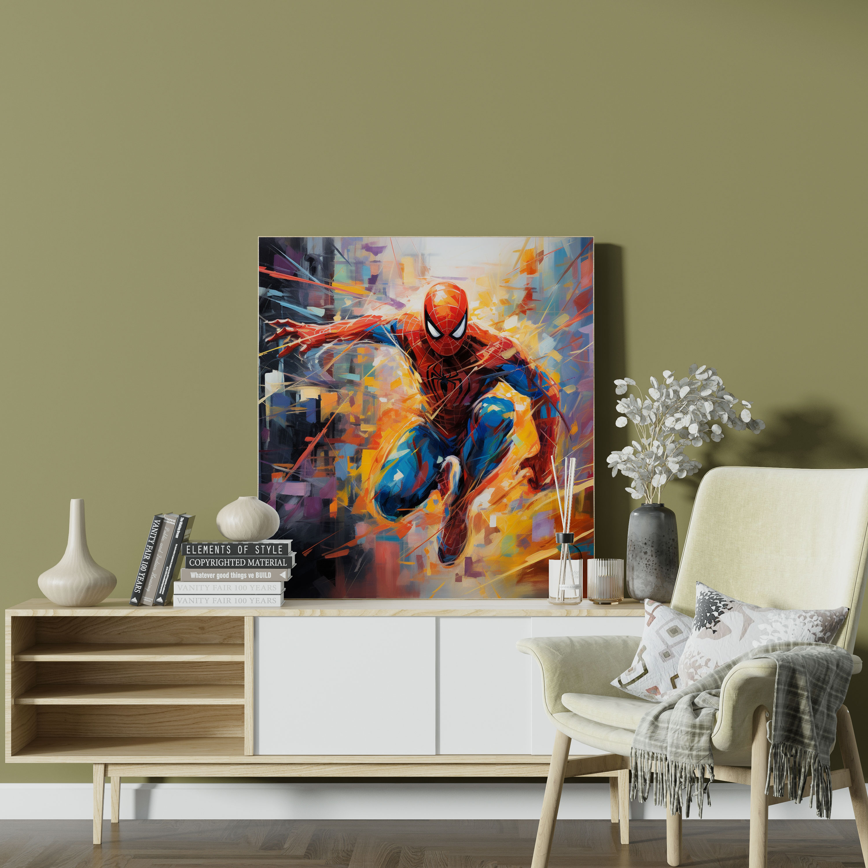 Spiderman Canvas Print - Abstract Cityscape Wall Art - Spiderman, Abstract Painting, Canvas Print, Spiderman