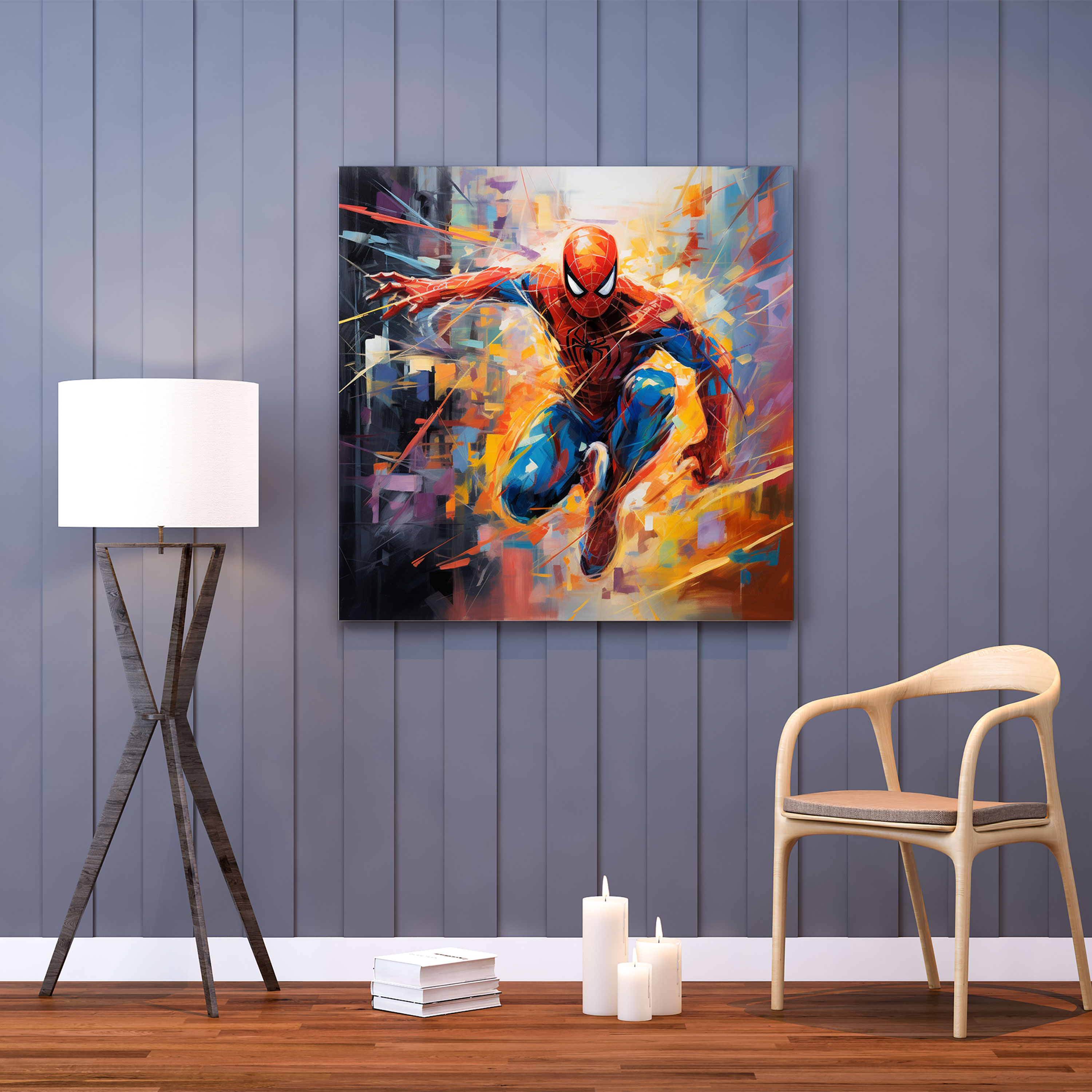 Spiderman Canvas Print - Abstract Cityscape Wall Art - Spiderman, Abstract Painting, Canvas Print, Spiderman