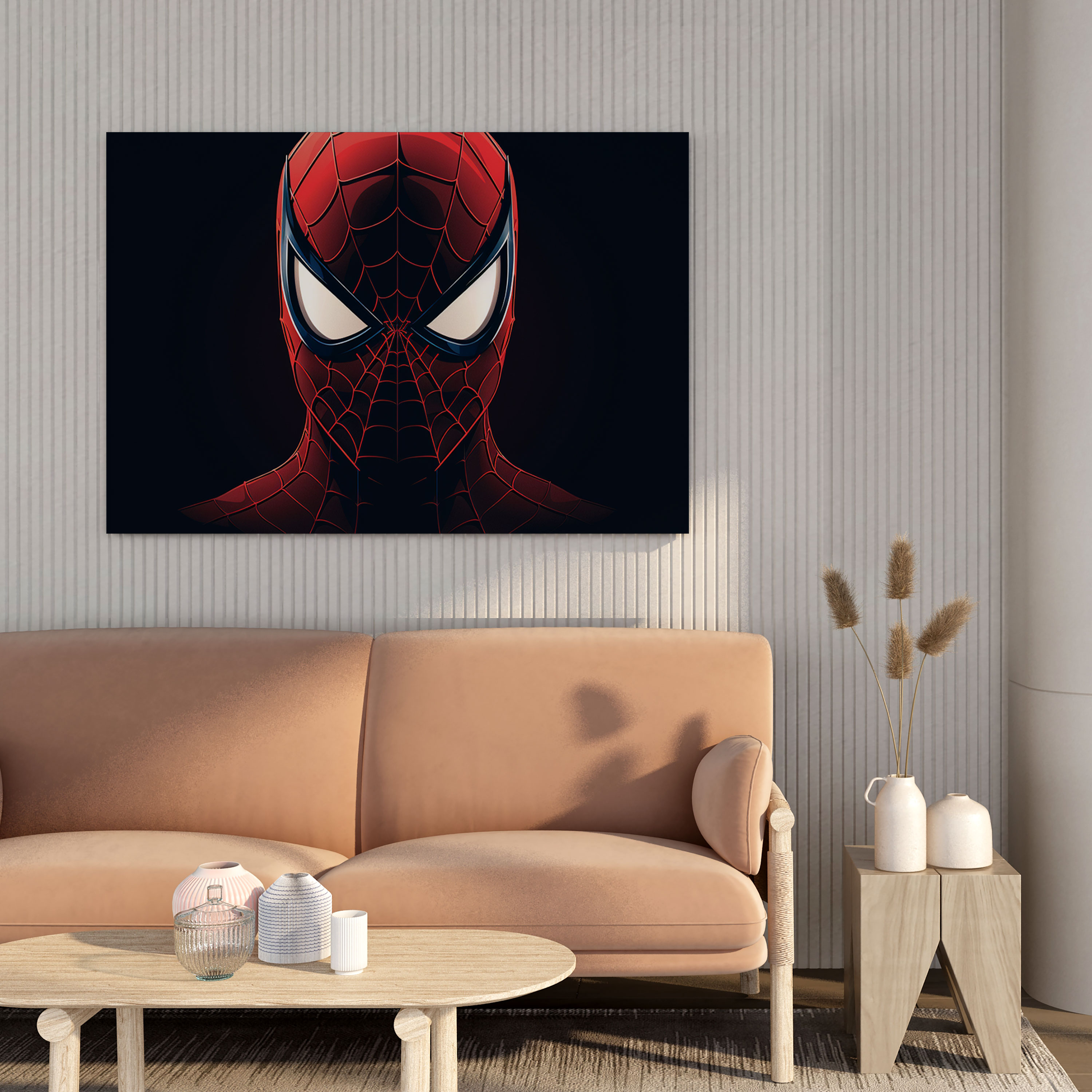 Spiderman Wall Art - Minimalistic Mask Canvas Print - Spiderman, Mask, Graphic Design, Spiderman