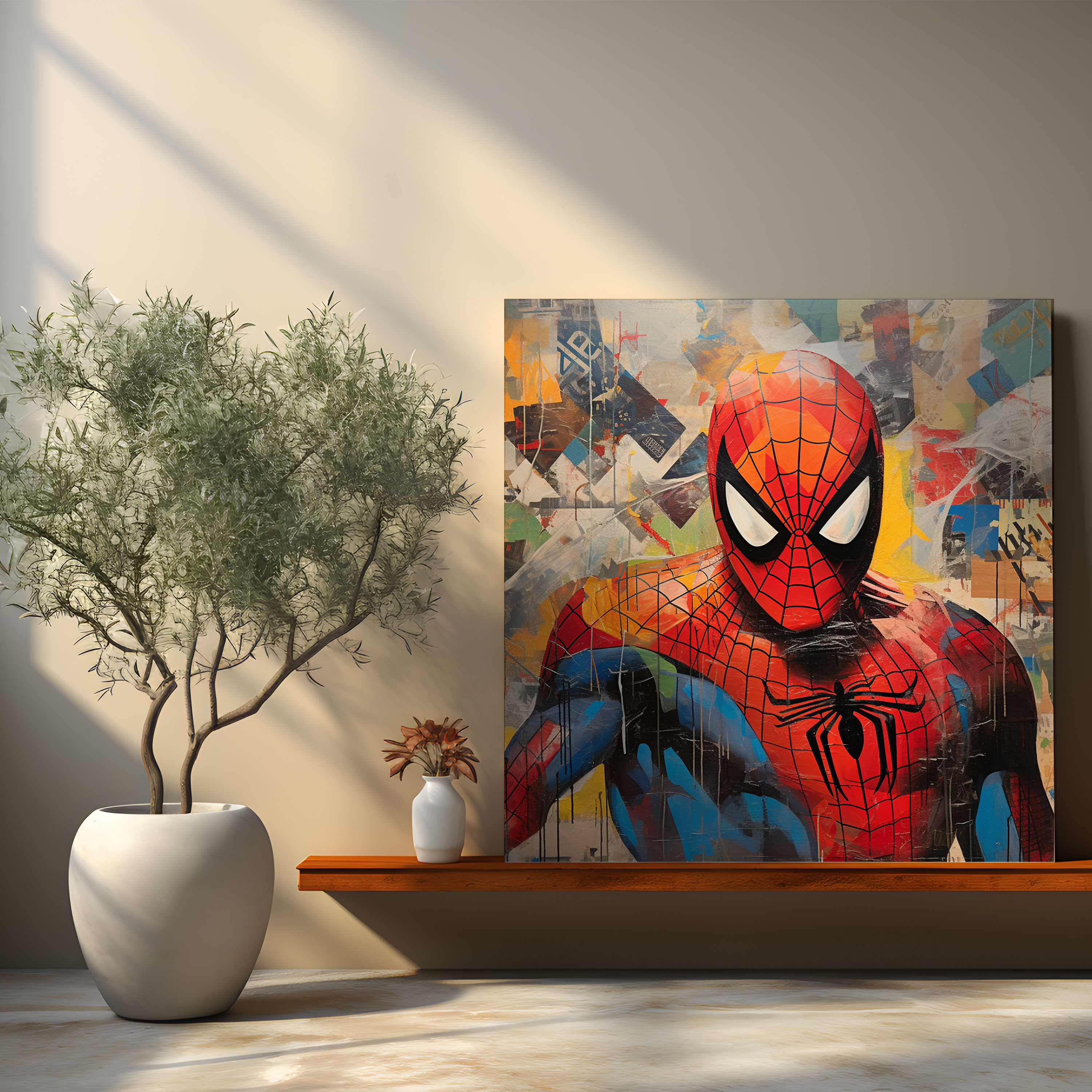 Spiderman Duvar Sanatı - Kanvas Tablo Baskı - Spiderman Renklerin Karışımı Ev Dekorasyonu