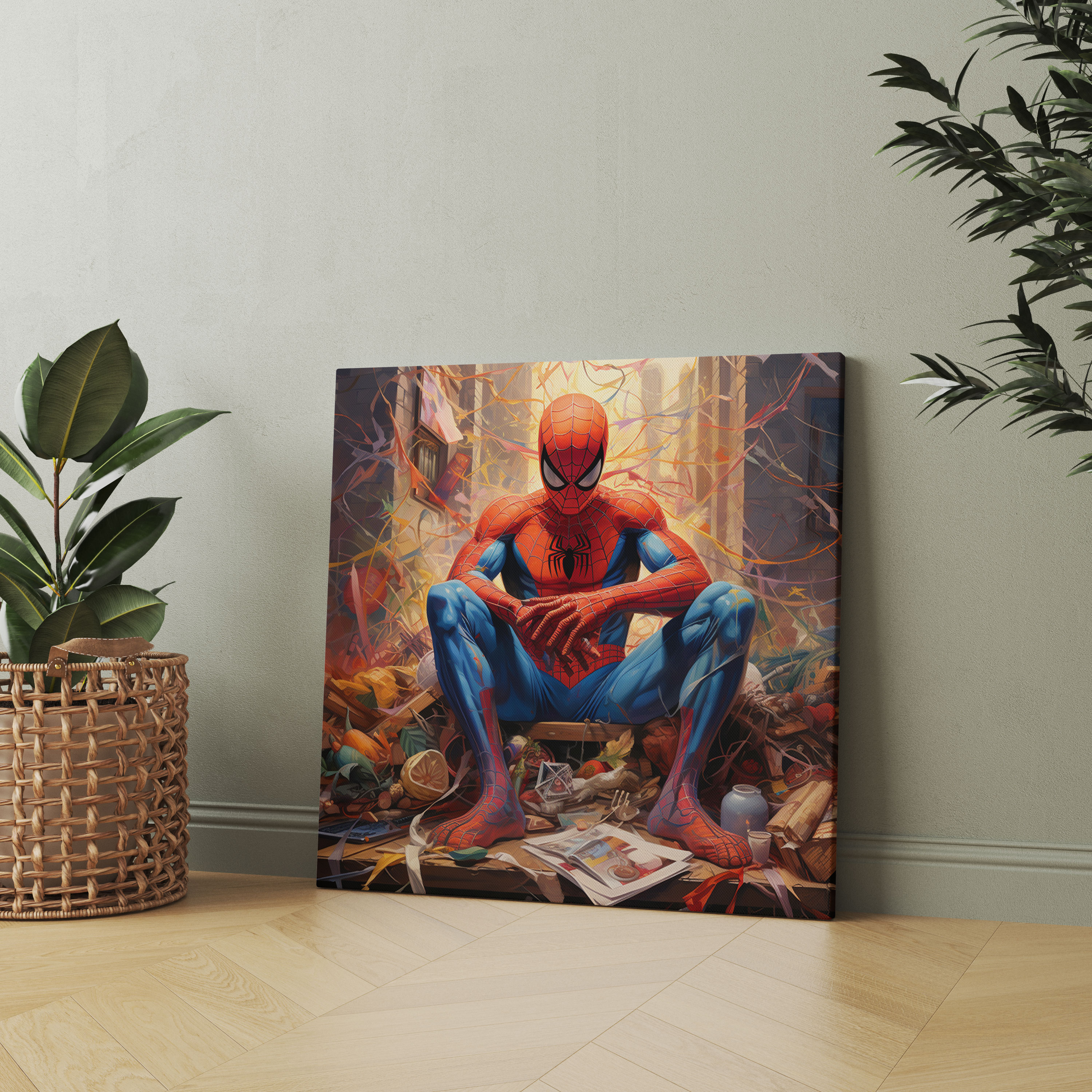 Spiderman Canvas Print - Pop Culture Mashup Wall Art - Spiderman, Spiderman, Creative Twist, Artwork