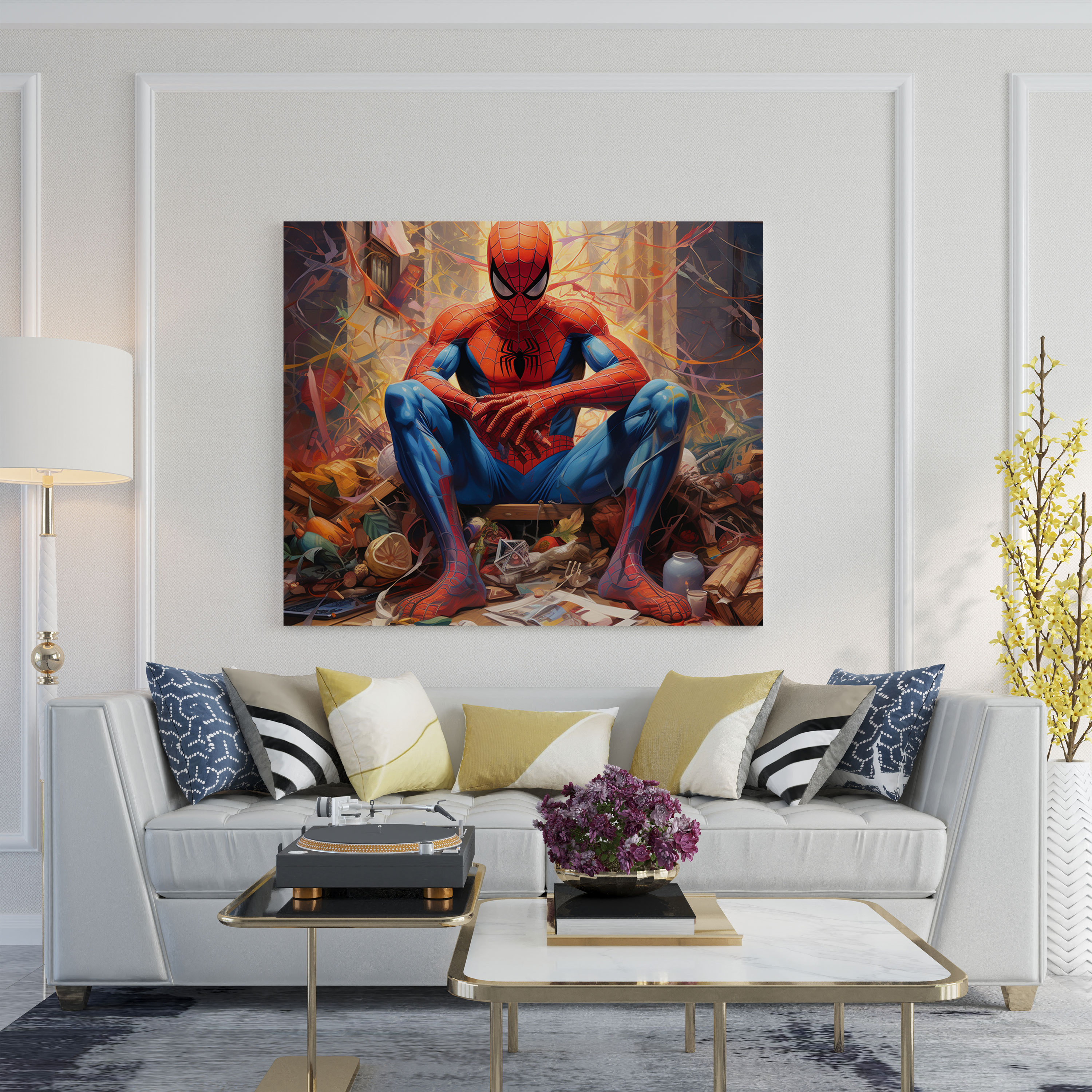 Spiderman Canvas Print - Pop Culture Mashup Wall Art - Spiderman, Spiderman, Creative Twist, Artwork