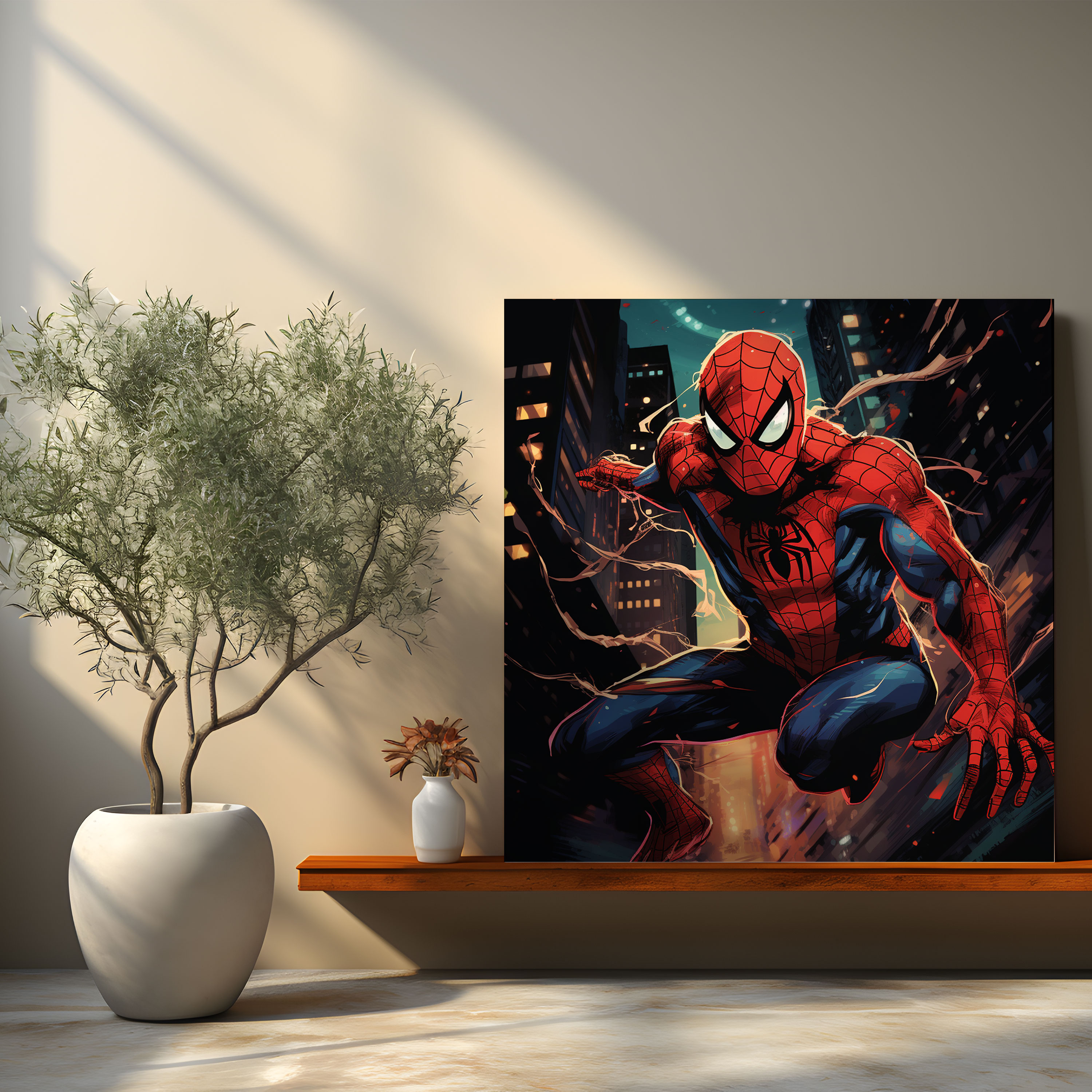 Spiderman Canvas Print - Vibrant Comic Book Wall Art - Spiderman, Spiderman, Wall Decoration, Graphic Style