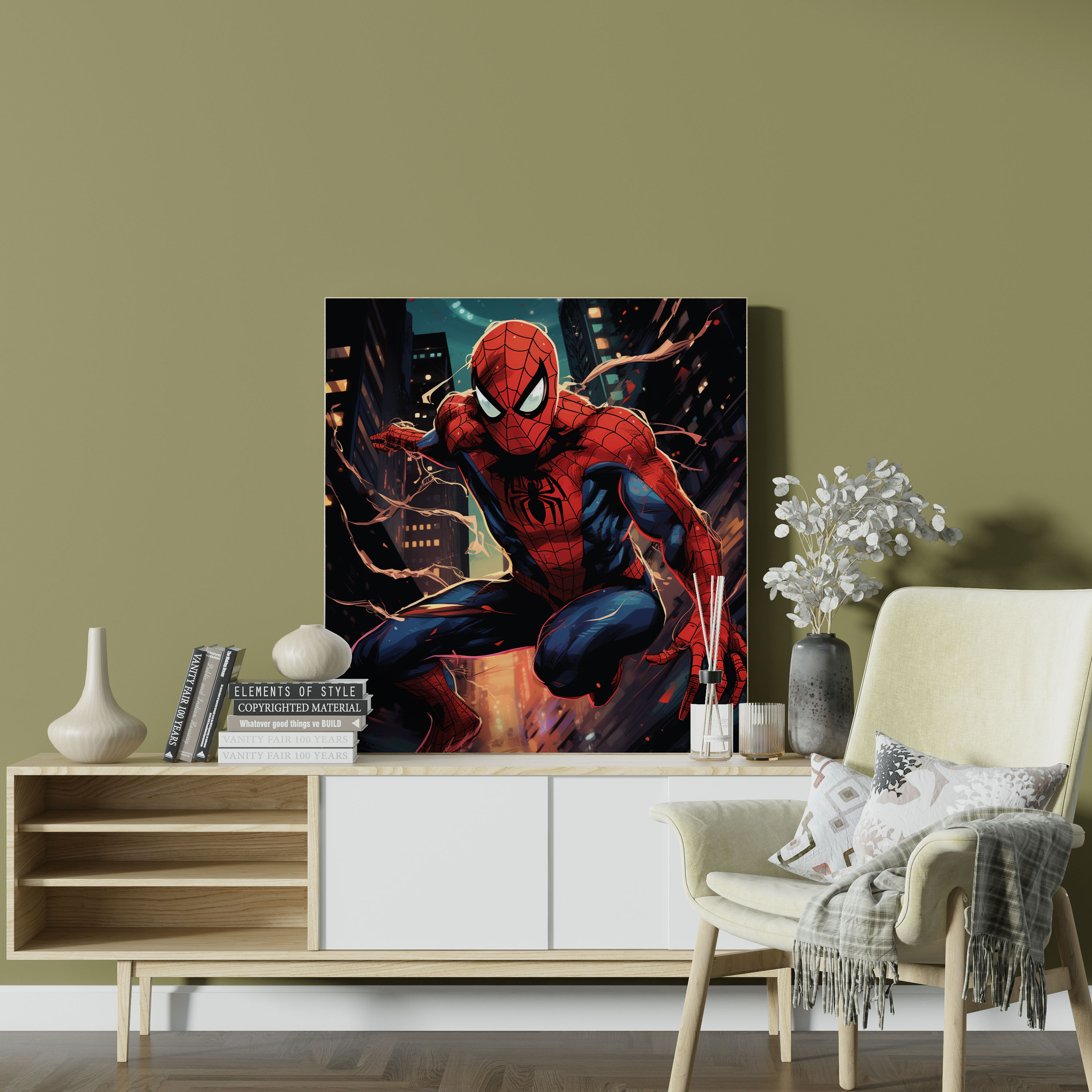 Spiderman Canvas Print - Vibrant Comic Book Wall Art - Spiderman, Spiderman, Wall Decoration, Graphic Style