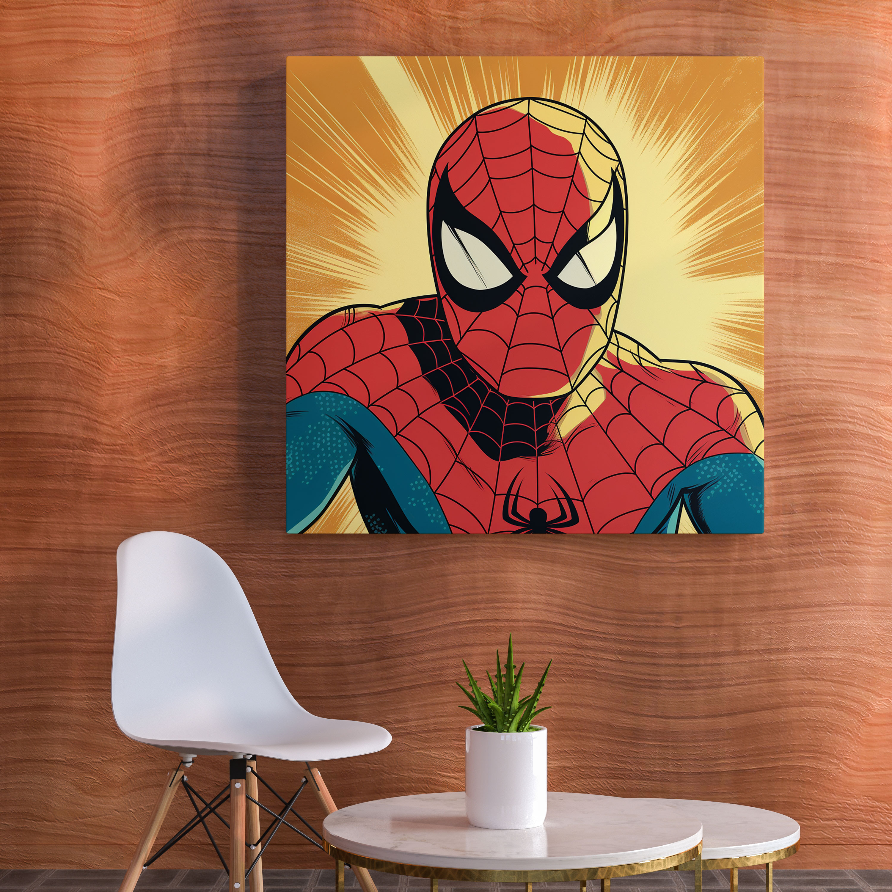 Spiderman Canvas Print - Retro Comic Book Wall Art - Spiderman, Canvas, Canvas Print, Retro