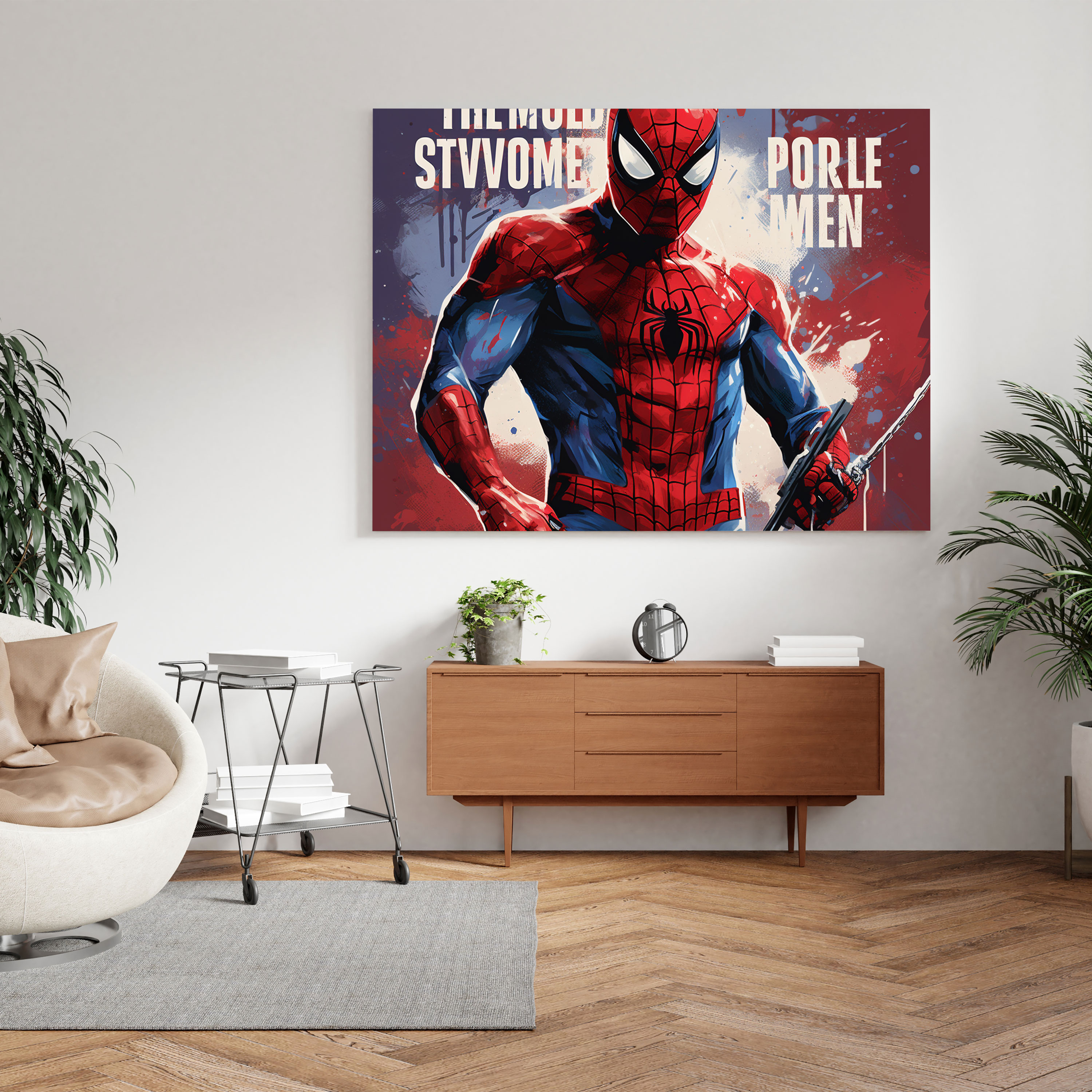 Spiderman Leinwandbild - Typografische Wandkunst - Spiderman Inspirierend Wohn-Deko
