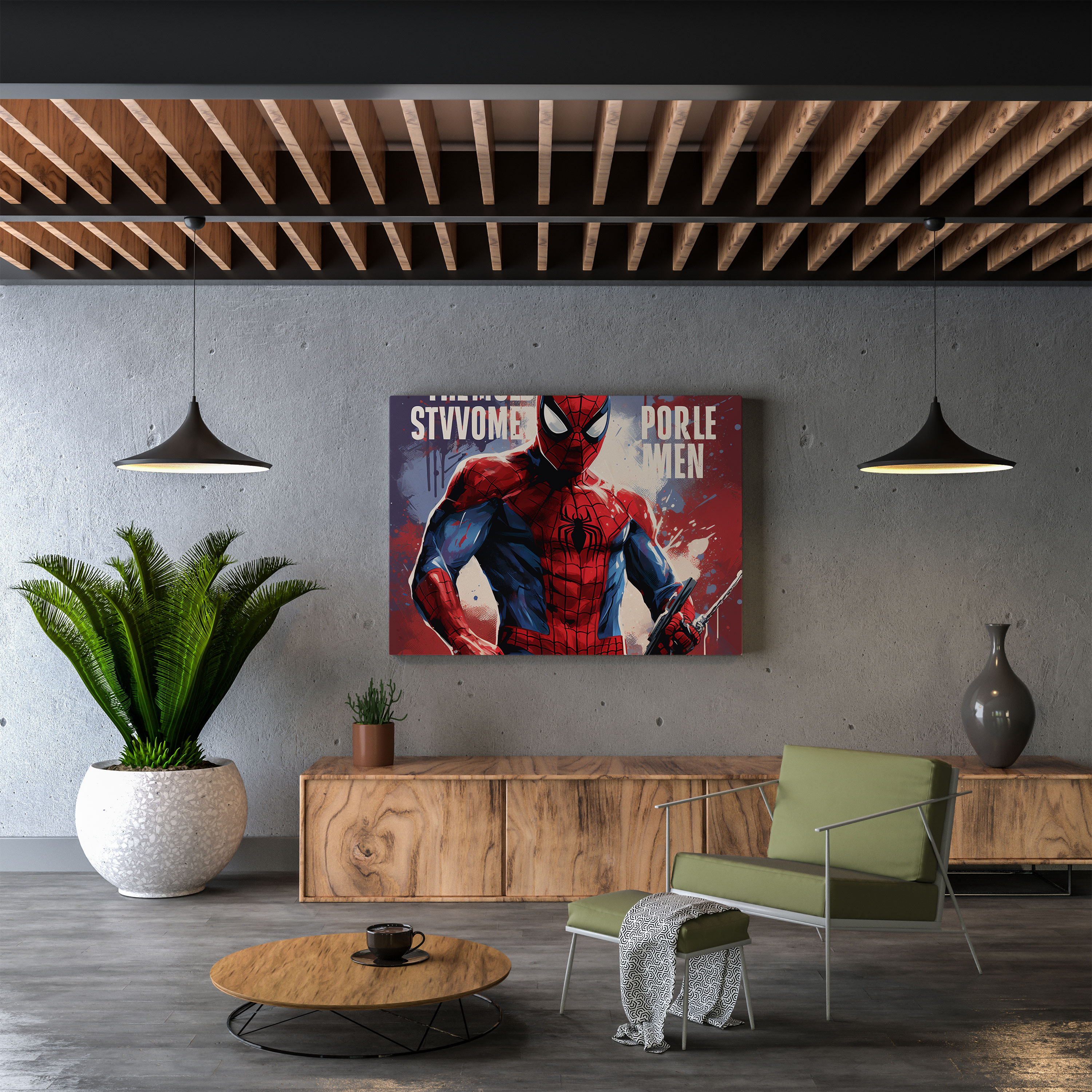 Spiderman Leinwandbild - Typografische Wandkunst - Spiderman Inspirierend Wohn-Deko
