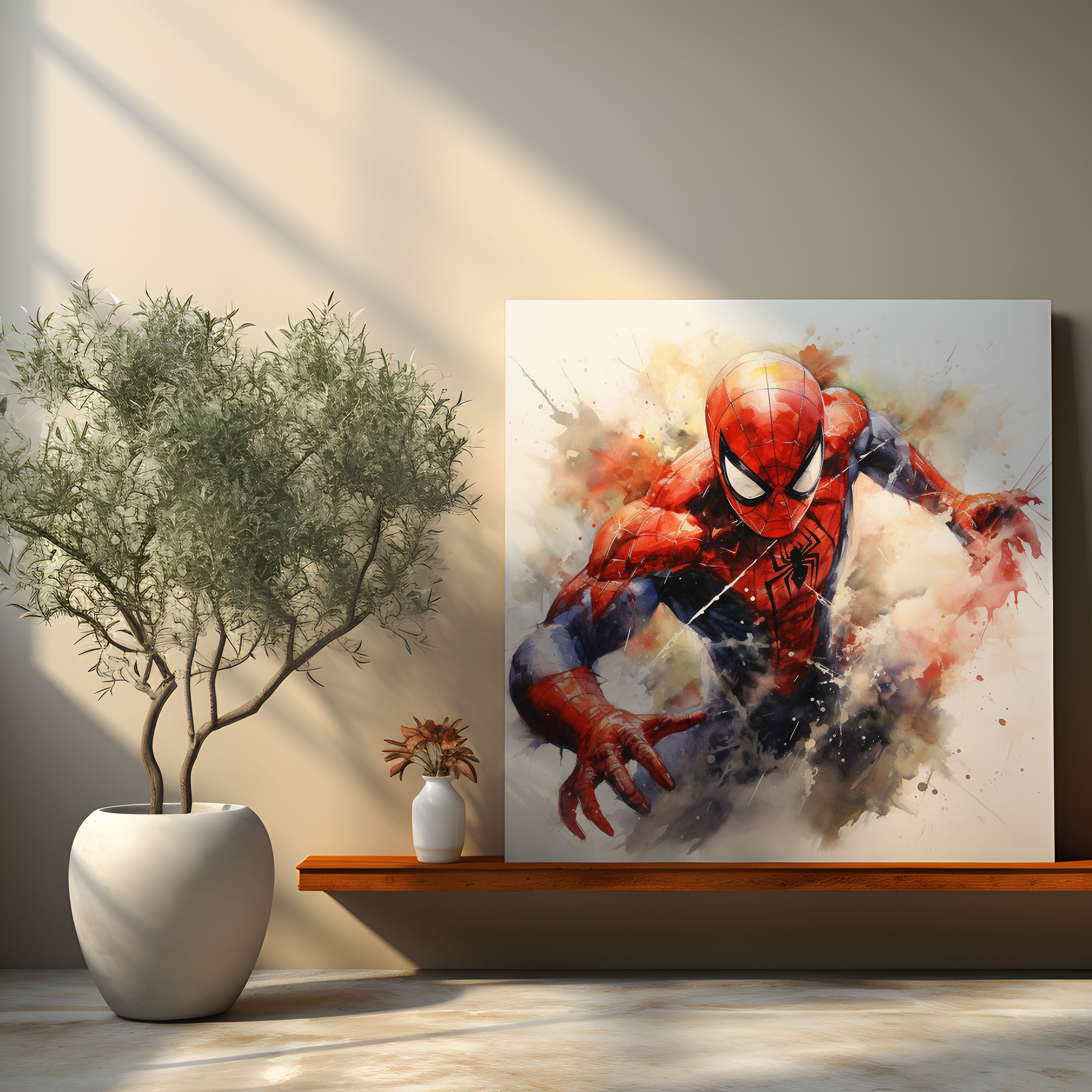 Spiderman Aquarell Leinwandbild - Home Dekoration Wandkunst