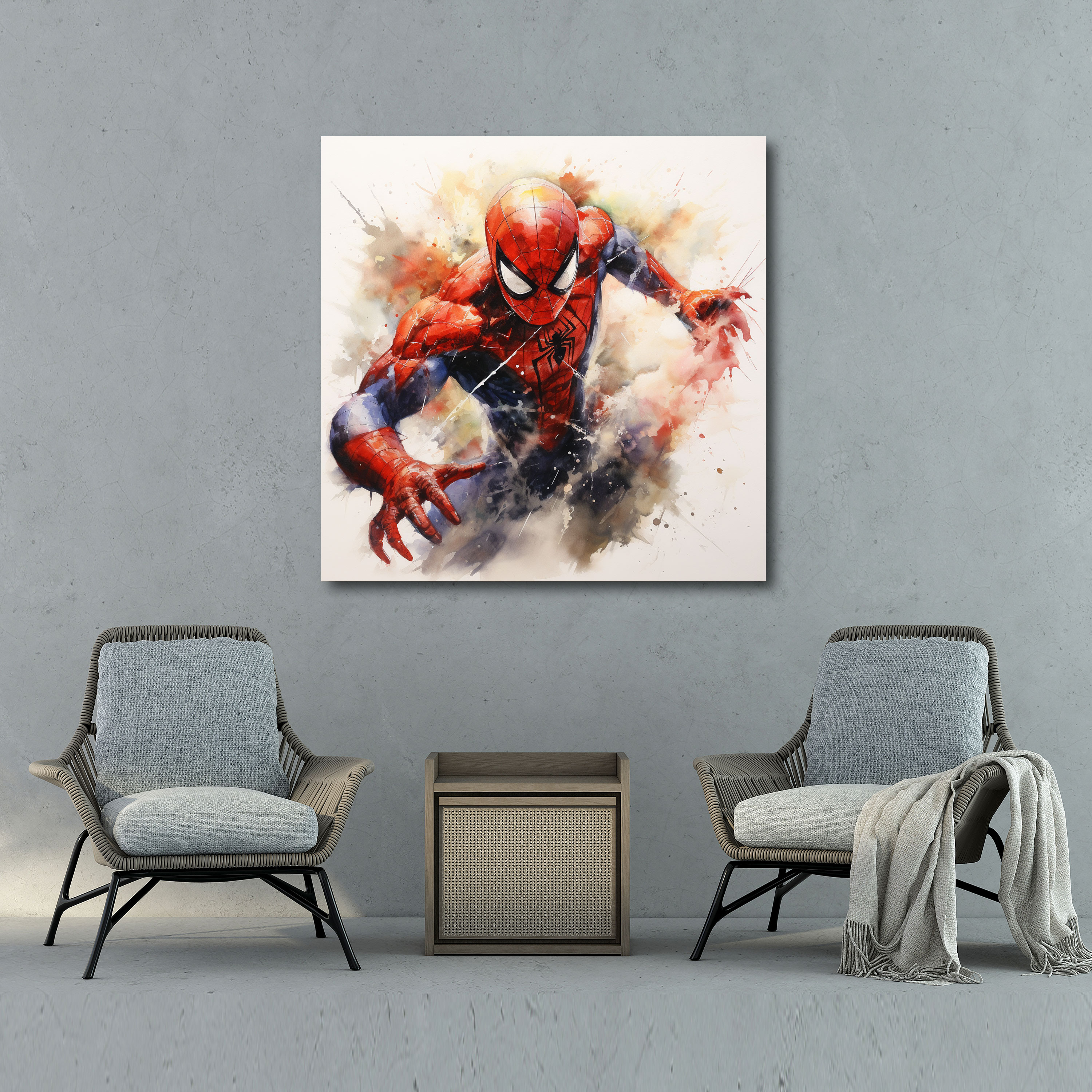 Spiderman Aquarell Leinwandbild - Home Dekoration Wandkunst