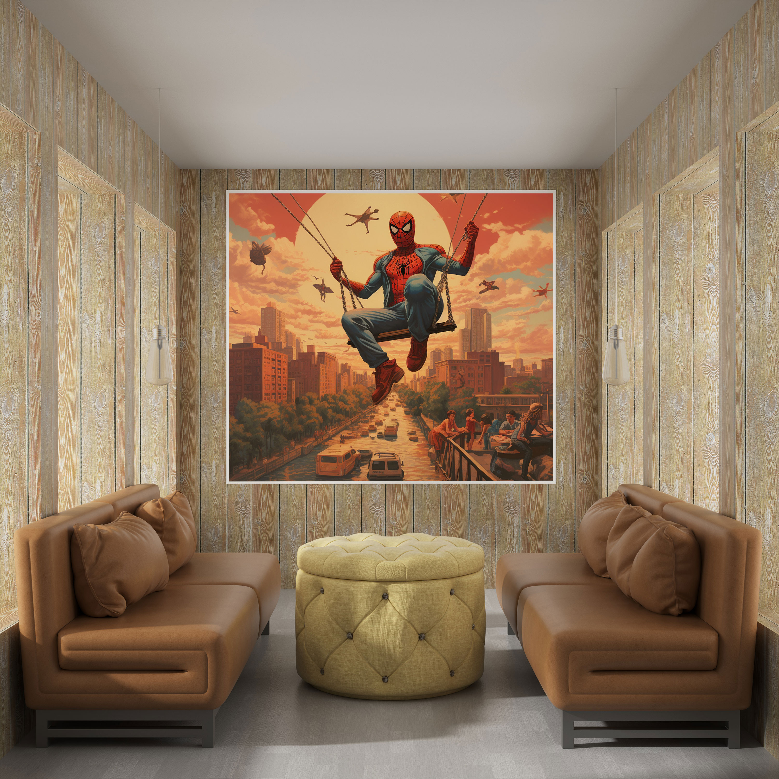 Spiderman Retro Canvas Print - Spiderman, Wall Art, Canvas Print, Retro Style