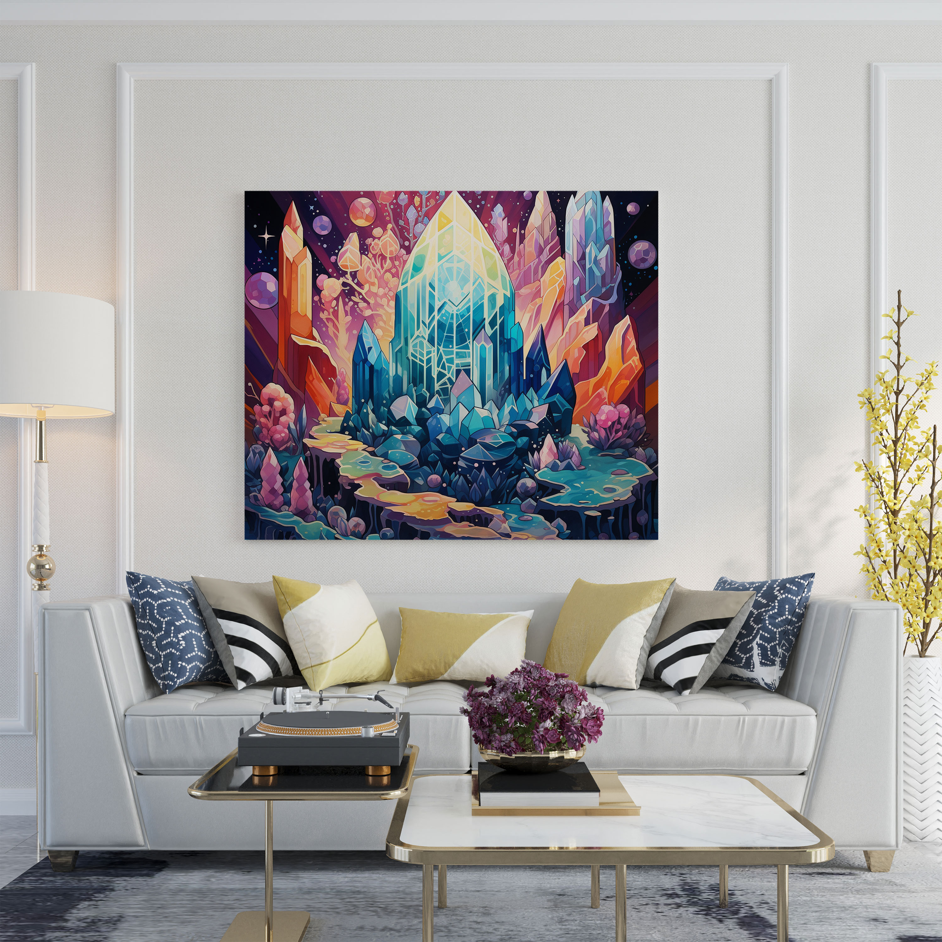 Healing Crystals Wall Art - Spiritual, Spirituality, Geometric Patterns, Home Decoration