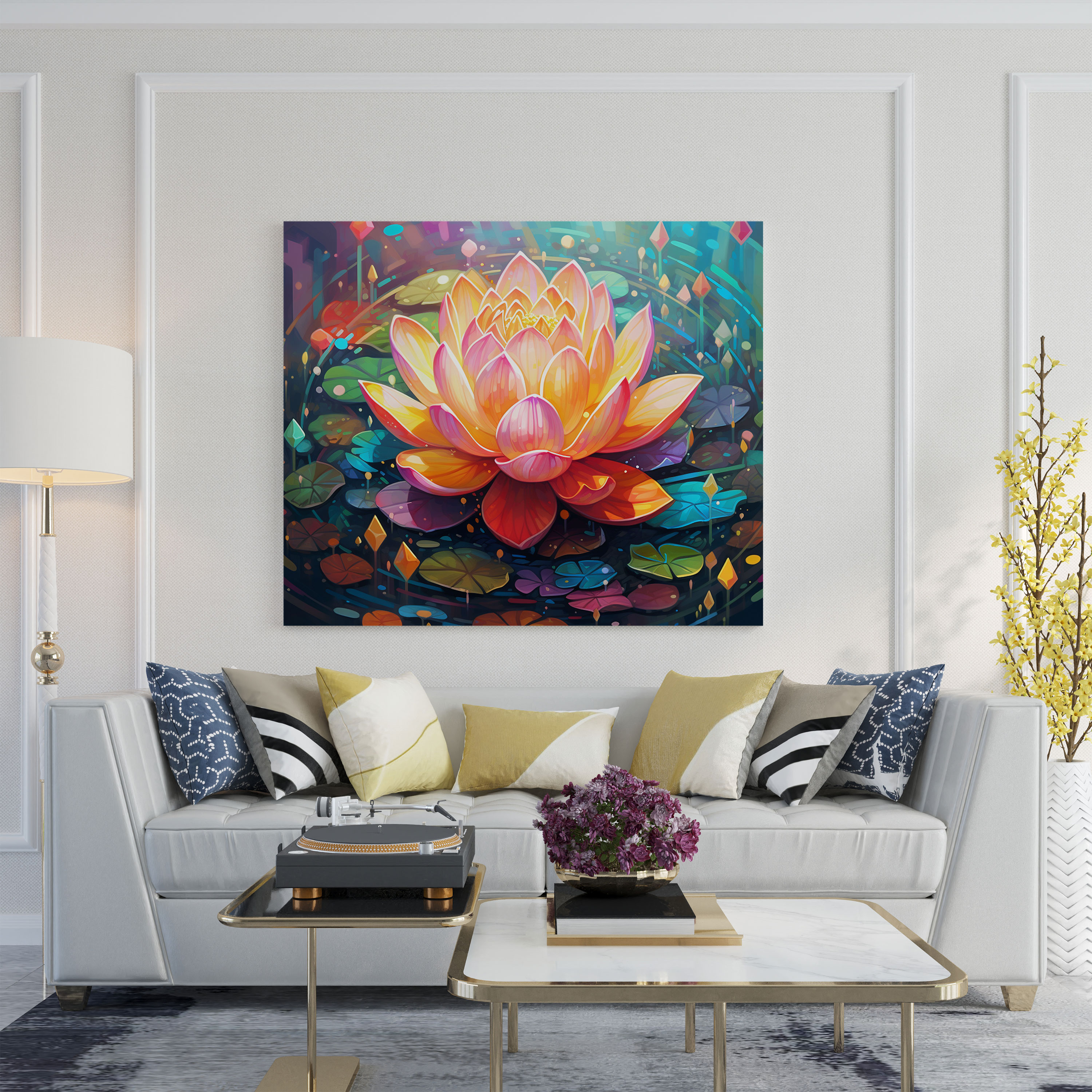Lotus Flower Wall Art - Spiritual, Purity, Spiritual, Elegance