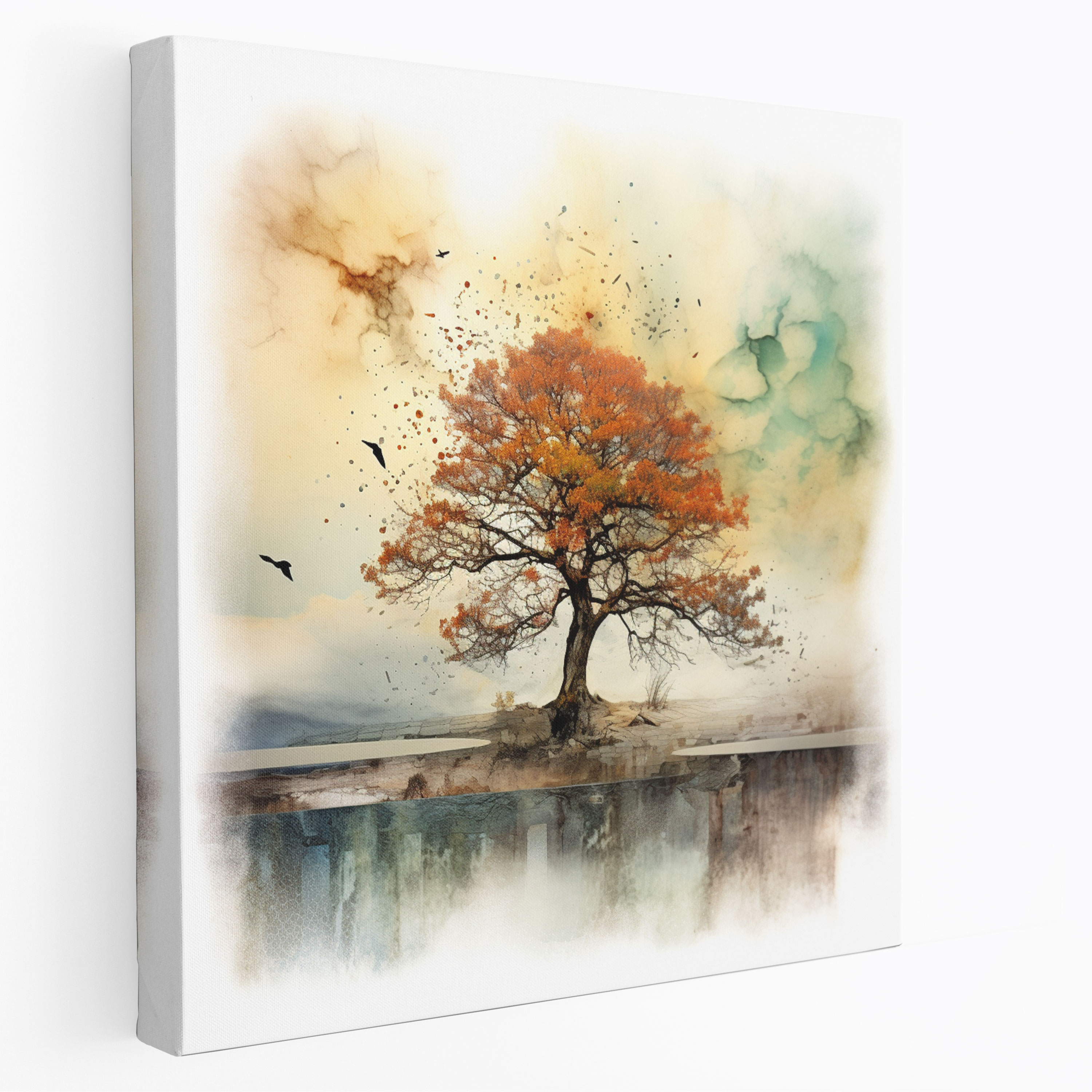 Majestic Spiritual Canvas Print - Spiritual, Mixed Media Artwork, Canvas, Dreamlike Landscape
