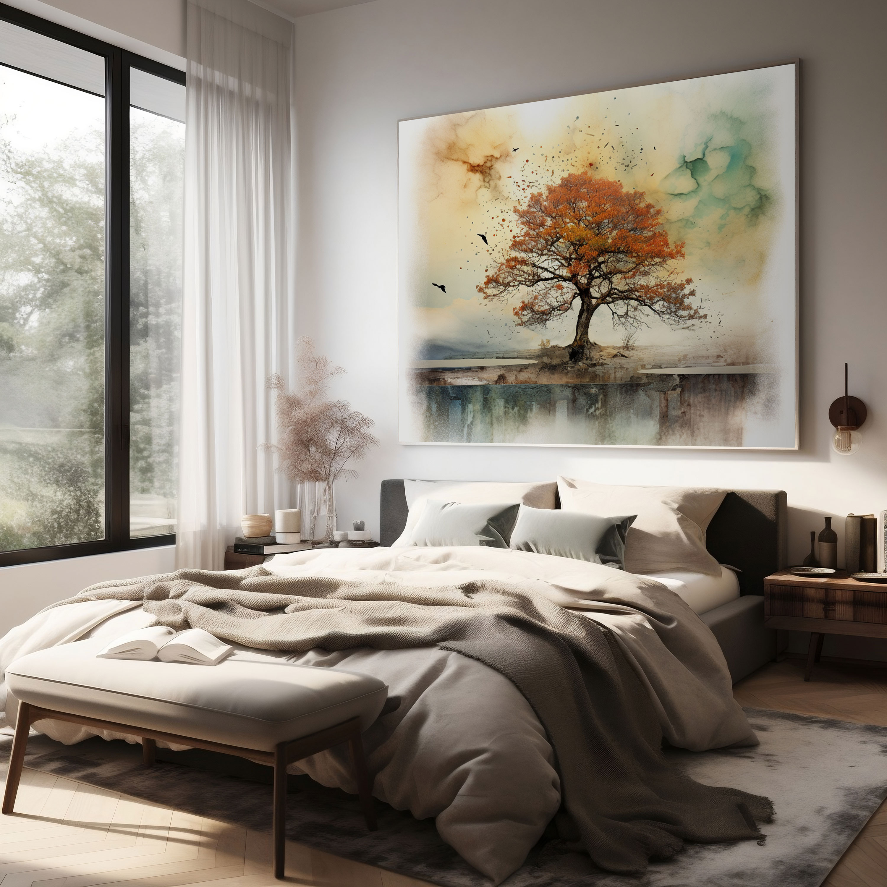 Majestic Spiritual Canvas Print - Spiritual, Mixed Media Artwork, Canvas, Dreamlike Landscape