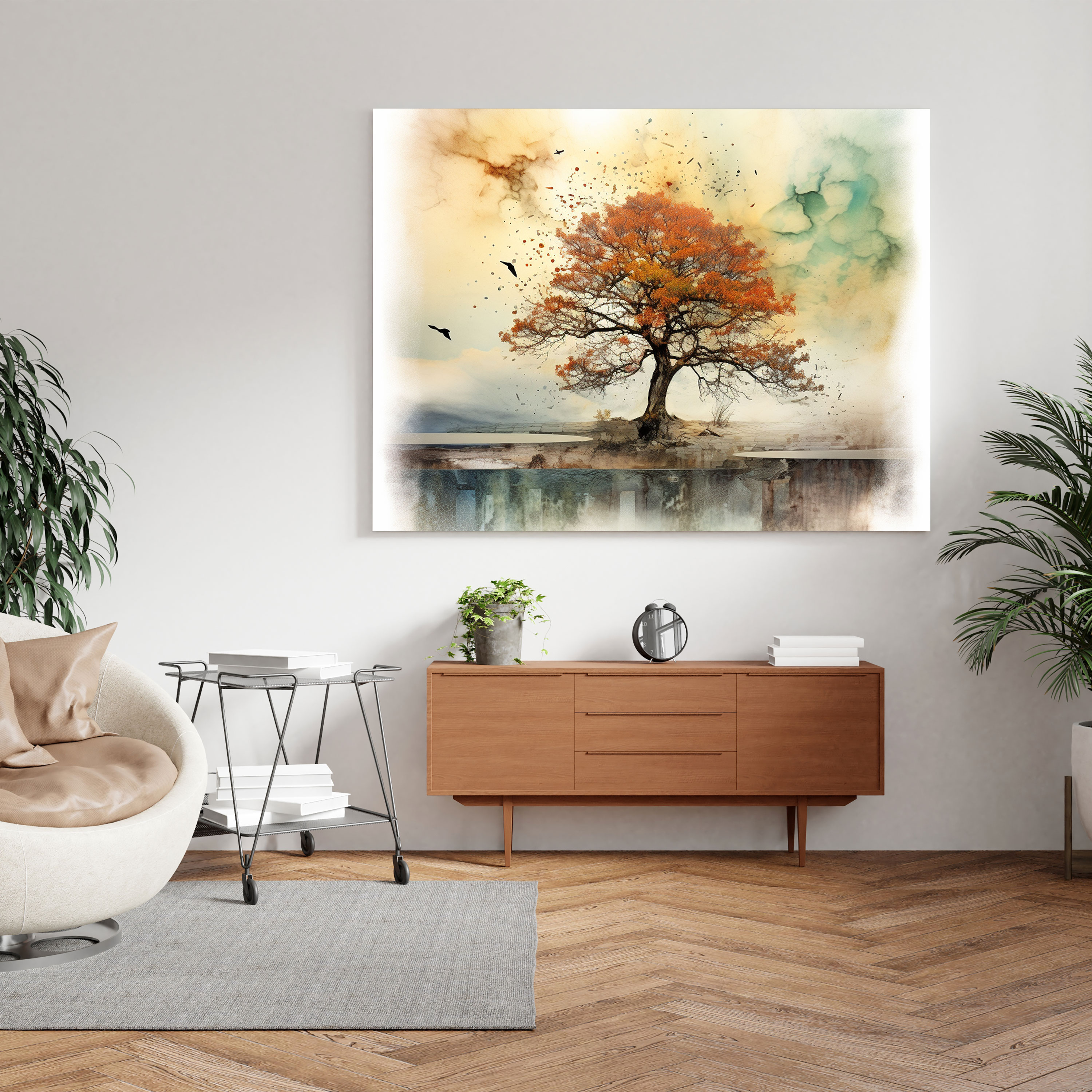 Majestic Spiritual Canvas Print - Spiritual, Mixed Media Artwork, Canvas, Dreamlike Landscape