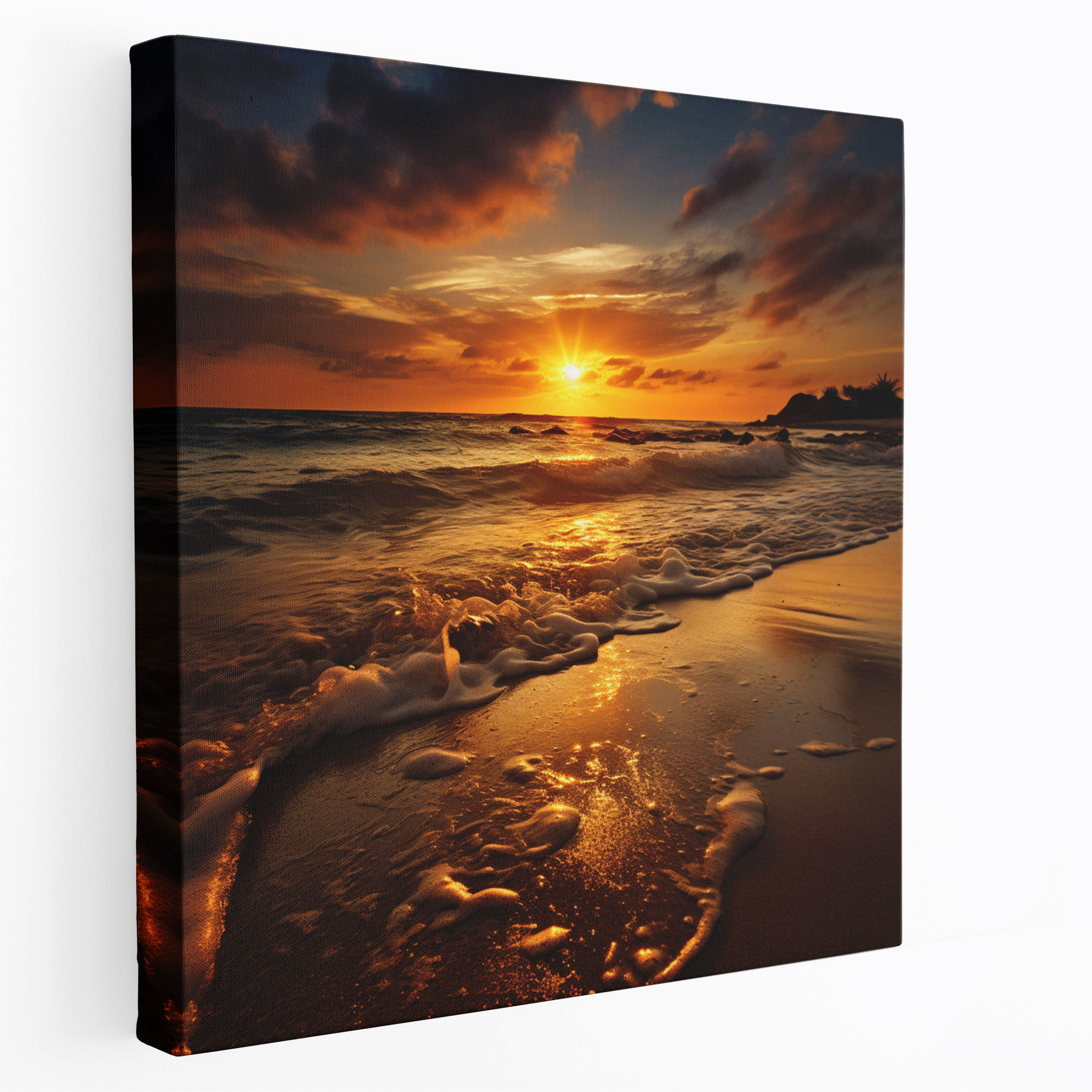 Serenity Spiritual Canvas Print - Spiritual, Wall Art, Tranquil Ambiance, Golden Glow