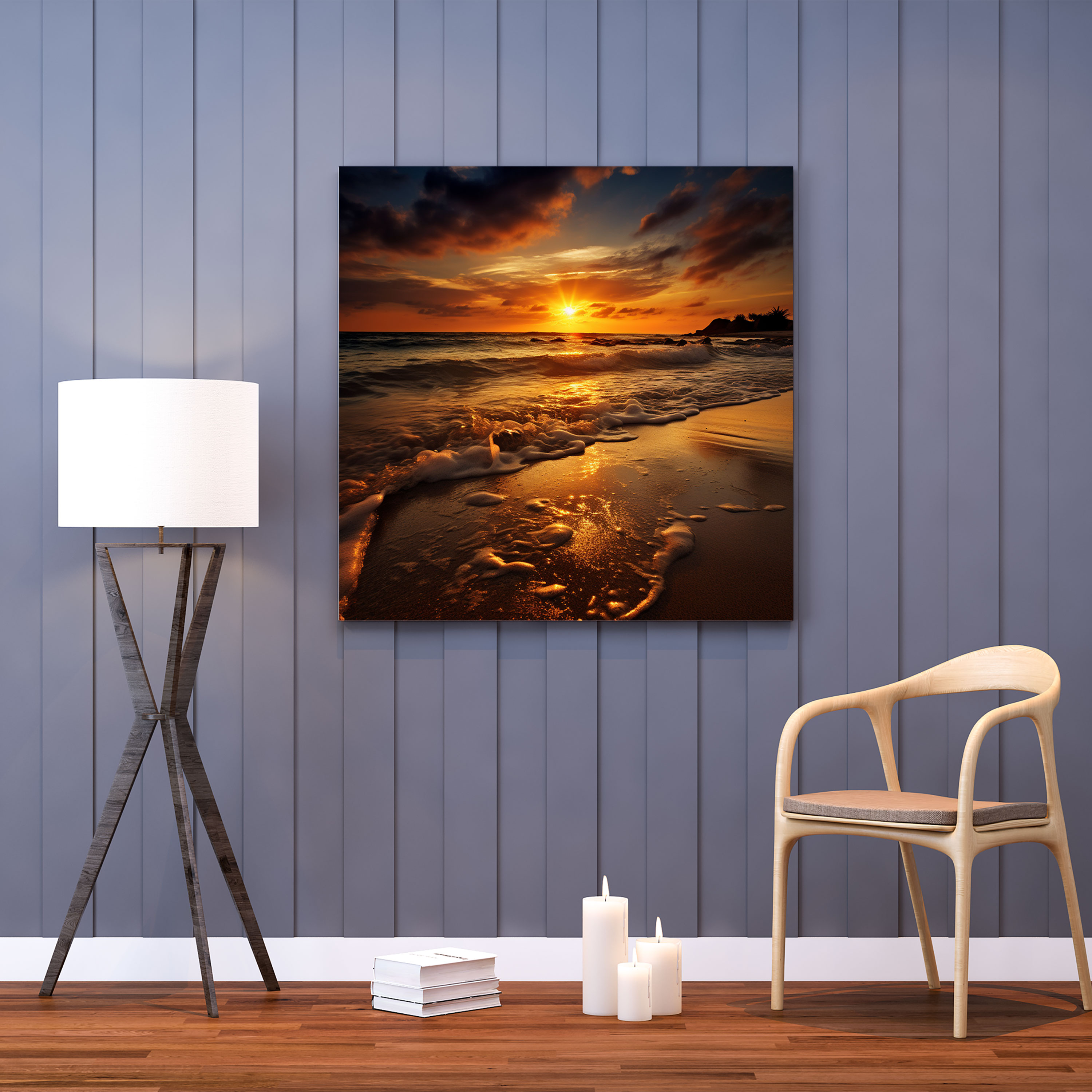 Serenity Spiritual Canvas Print - Spiritual, Wall Art, Tranquil Ambiance, Golden Glow