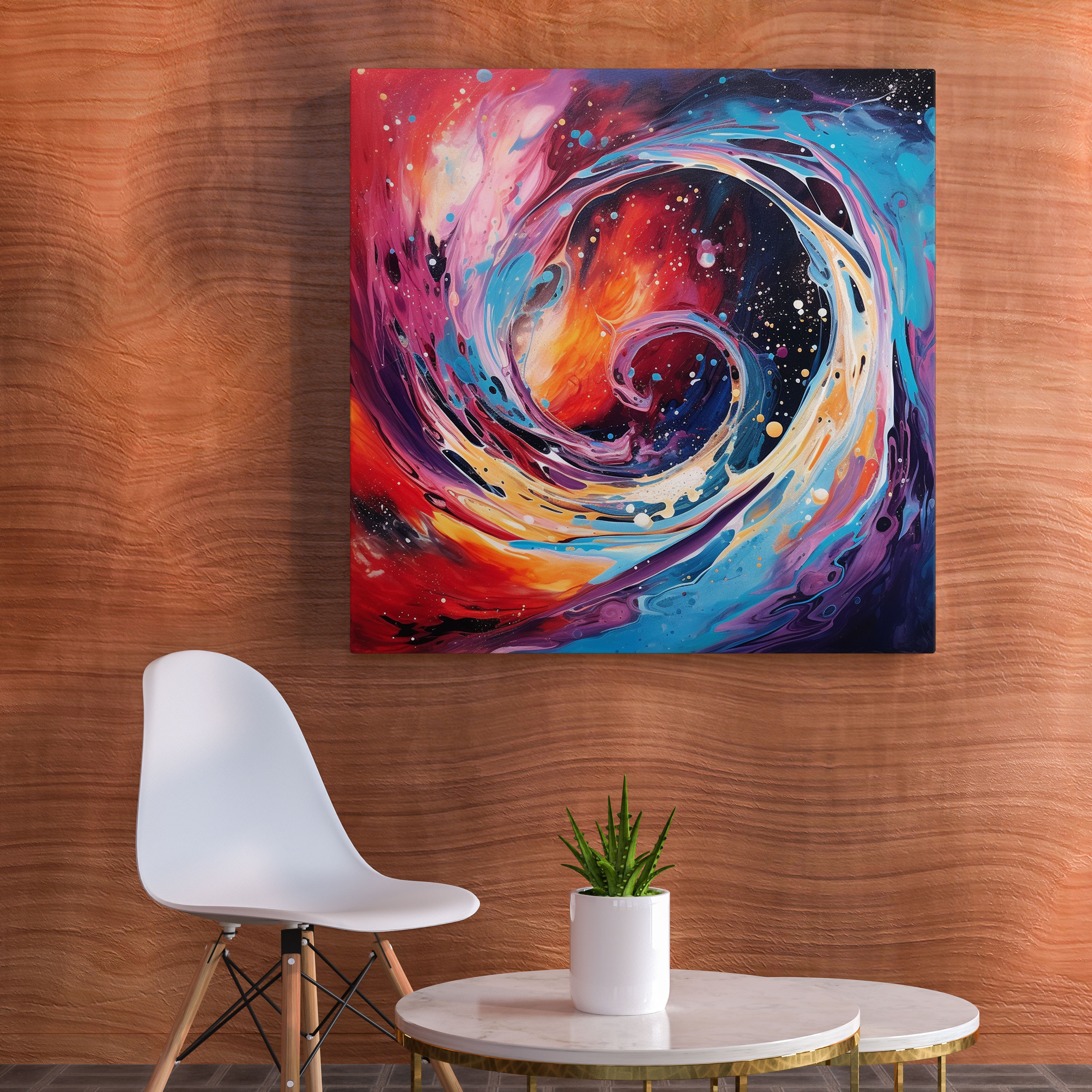 Spiritual Wall Art: Cosmic Connections - Spiritual, Wall Decoration, Swirling Colors, Positive Energy