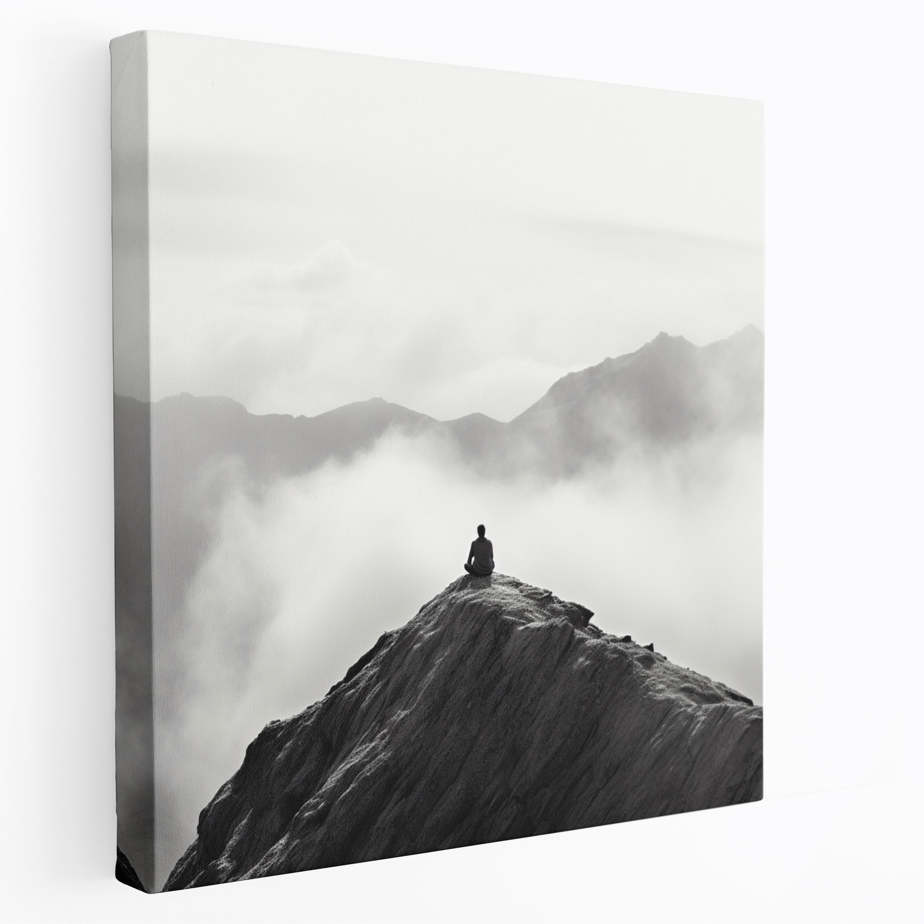 Spiritual Canvas Print: Meditating Figure - Spiritual, Home Decoration, Canvas, Minimalist Photograph