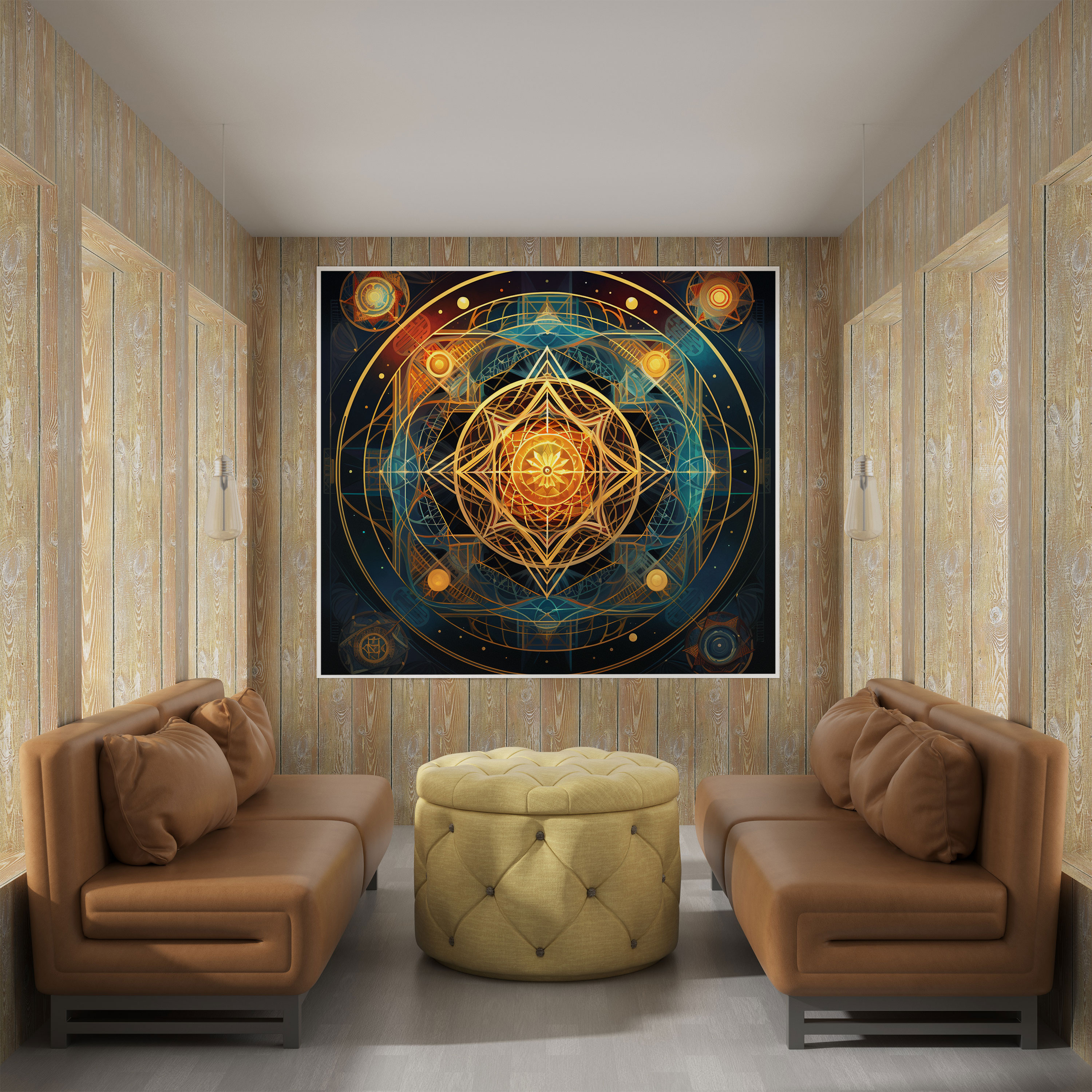 Spiritual Wall Decoration: Sacred Geometry - Spiritual, Canvas Wall Art, Spiritual Interconnectedness, Canvas Print