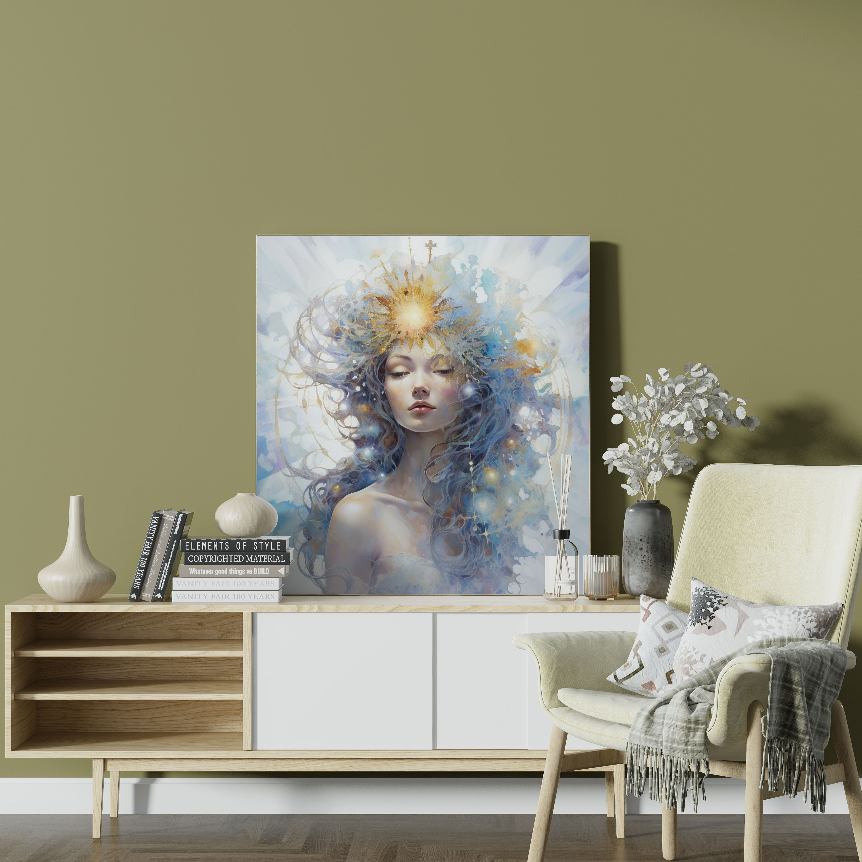 Spiritual Canvas Print: Celestial Light - Spiritual, Wall Decoration, Celestial Being, Home Decoration
