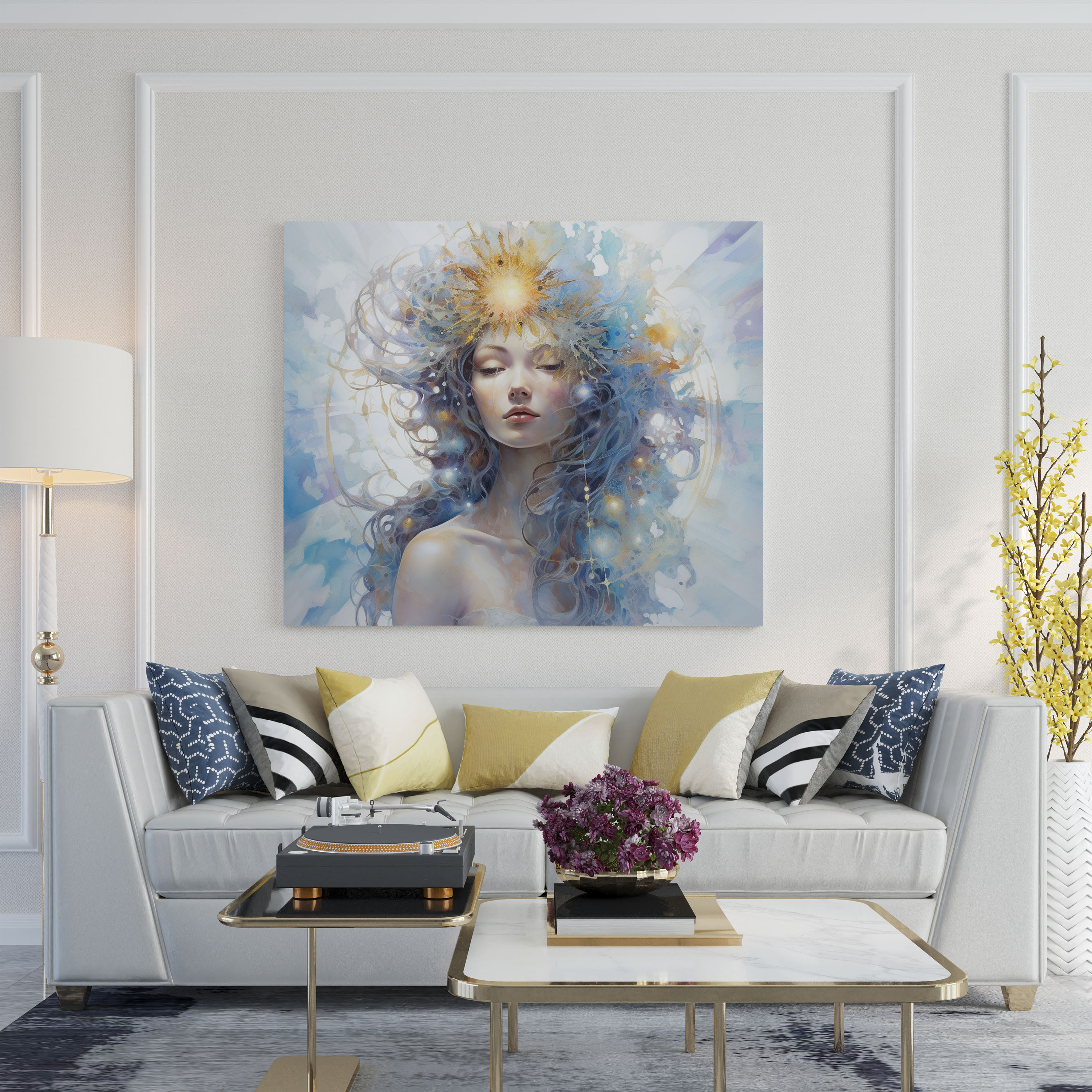 Spiritual Canvas Print: Celestial Light - Spiritual, Wall Decoration, Celestial Being, Home Decoration