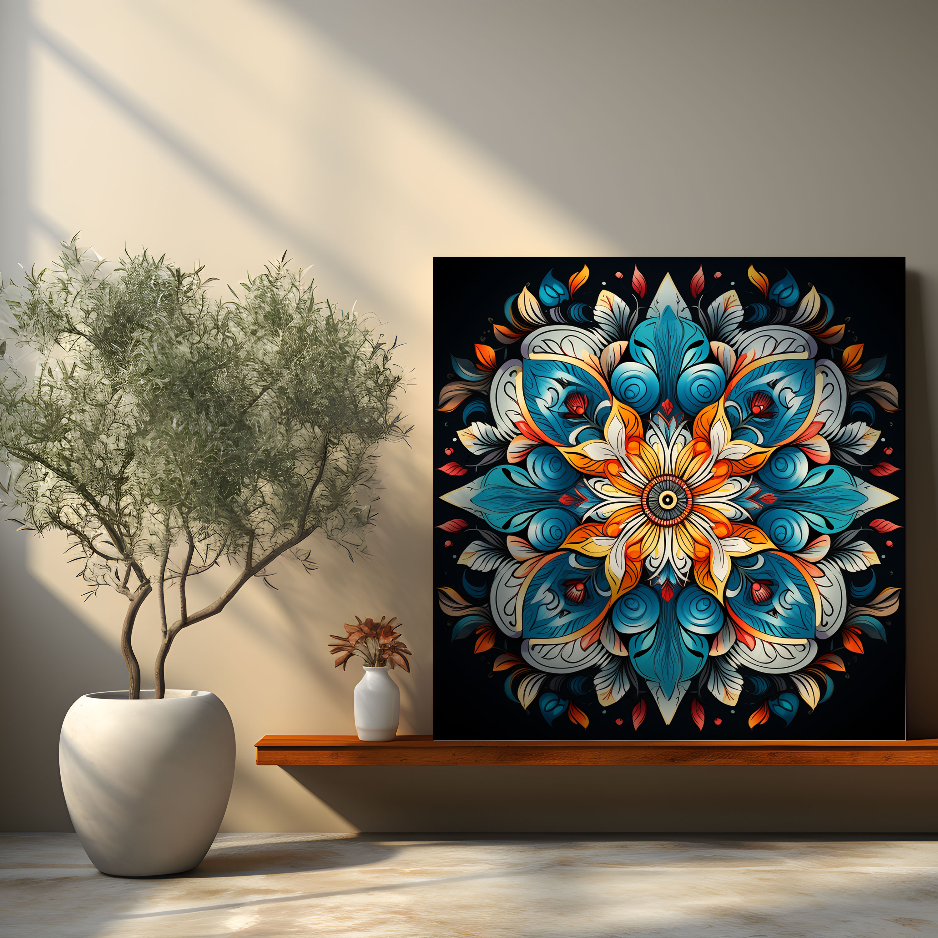 Spiritual Wall Art - Hand-Drawn Mandala Design Canvas Print - Spiritual, Spiritual, Wall Art, Wall Decoration