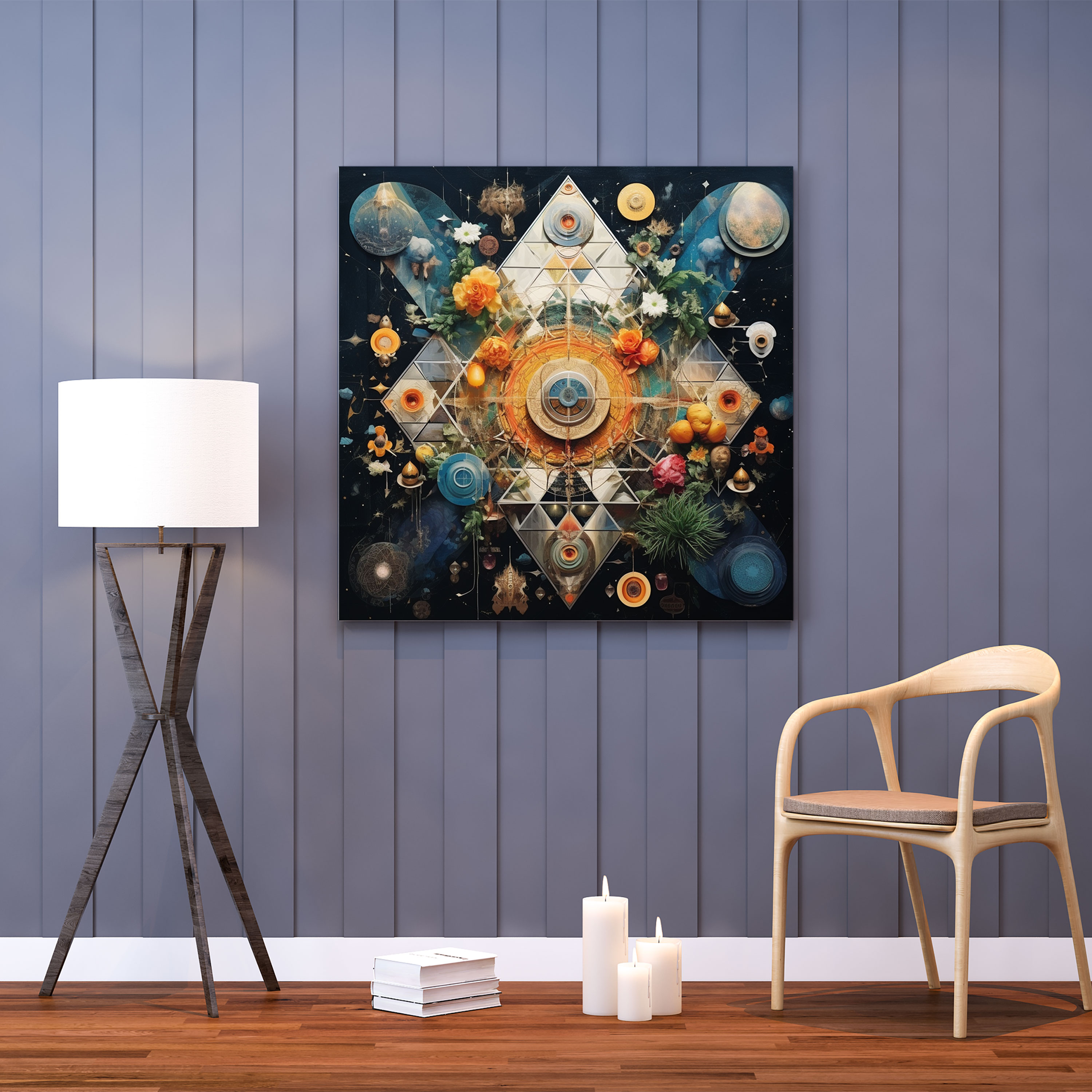 Spiritual Wall Art - Sacred Symbols Collage Canvas Print - Spiritual, Sacred Symbols, Collage Artwork, Canvas Print