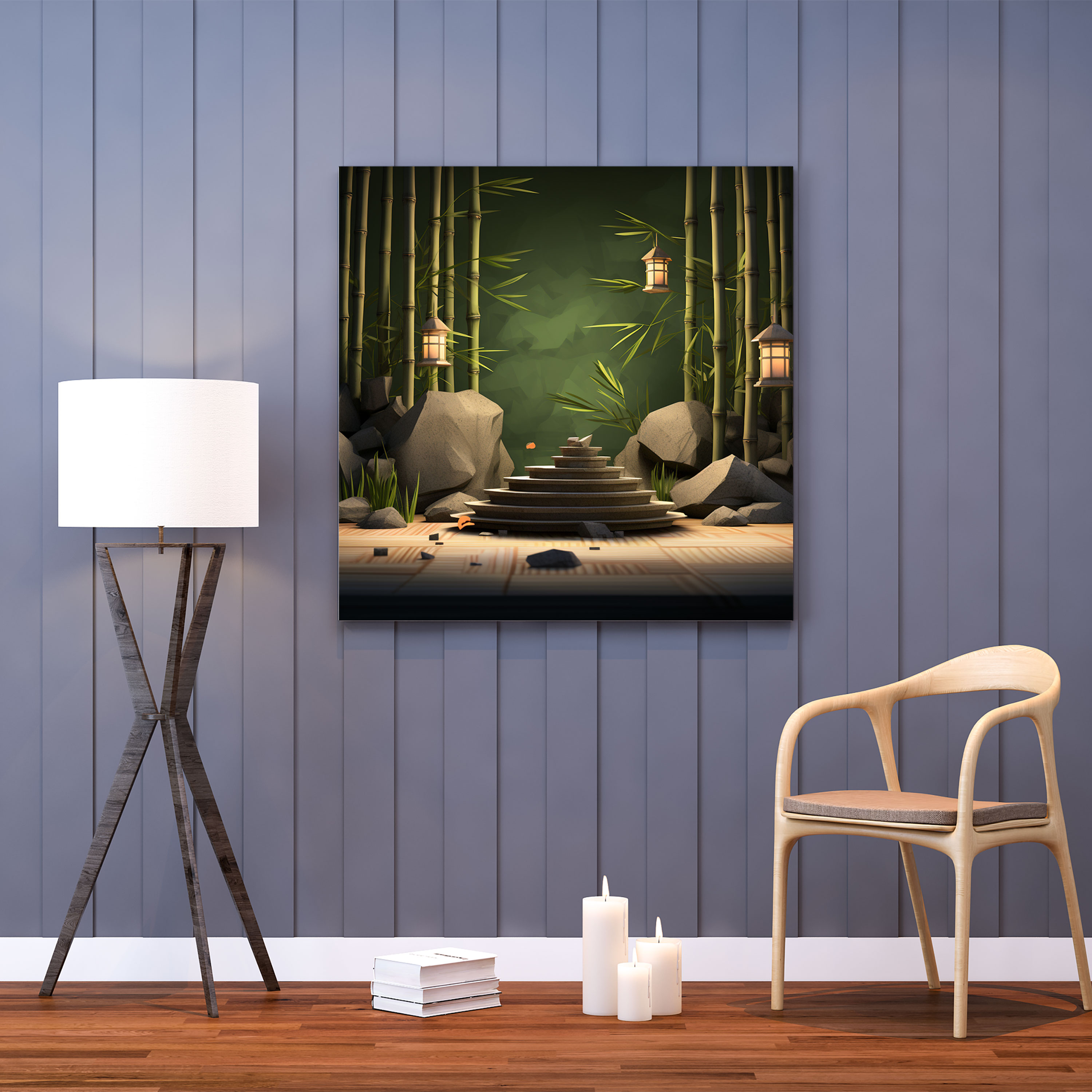 Spiritual Wall Art - Serene Zen Garden Canvas Print - Spiritual, Canvas Print, Canvas, Stones