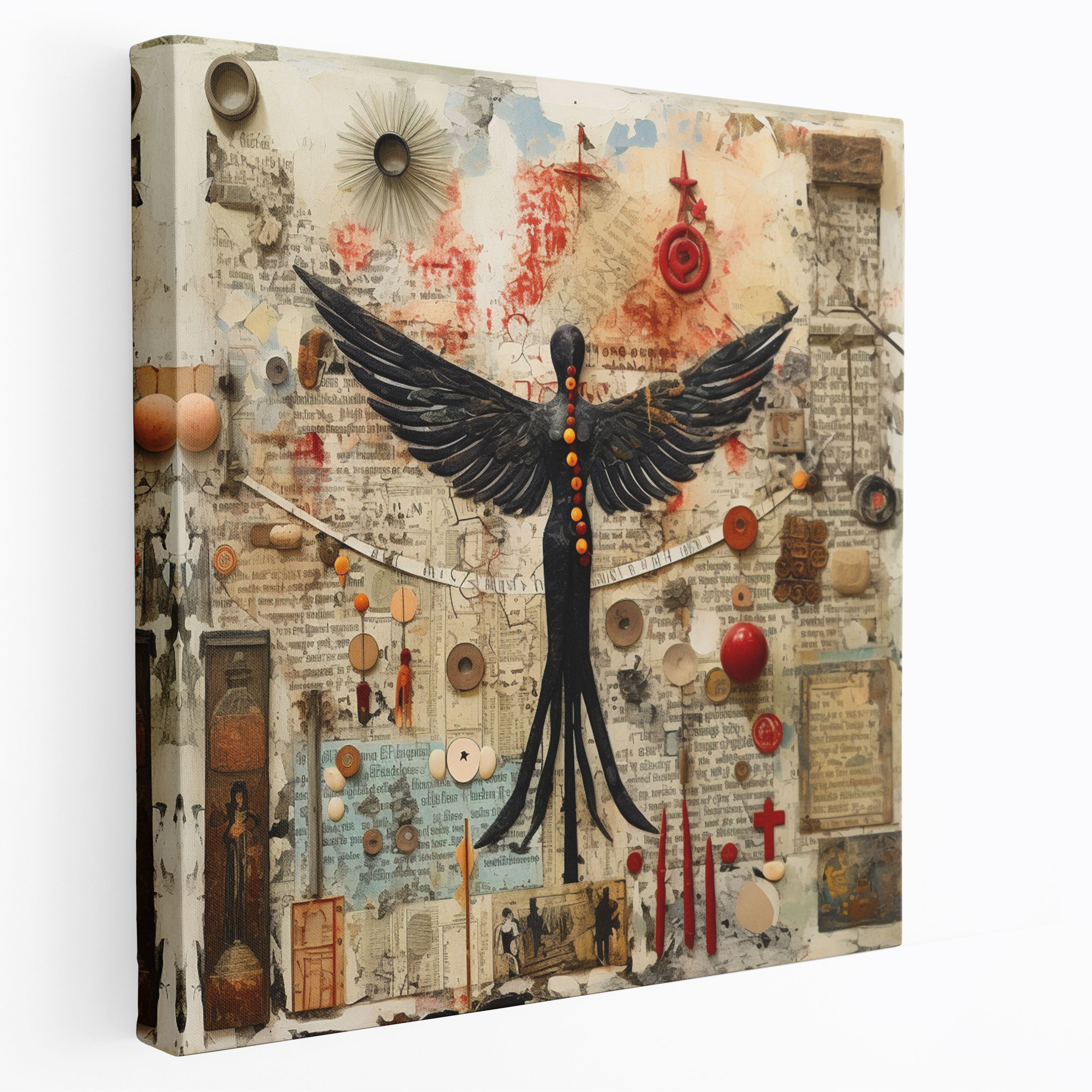 Meaningful Symbols Canvas Print - Spiritual, Mixed Media Collage, Positive Energy, Inspiring Quotes