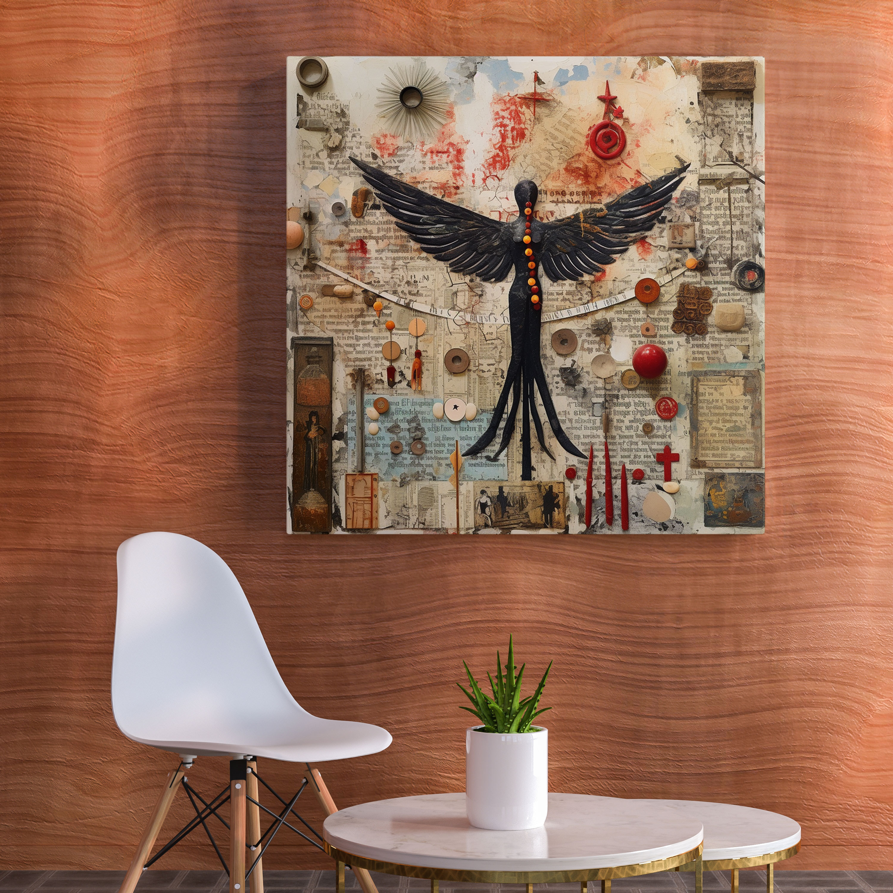 Meaningful Symbols Canvas Print - Spiritual, Mixed Media Collage, Positive Energy, Inspiring Quotes