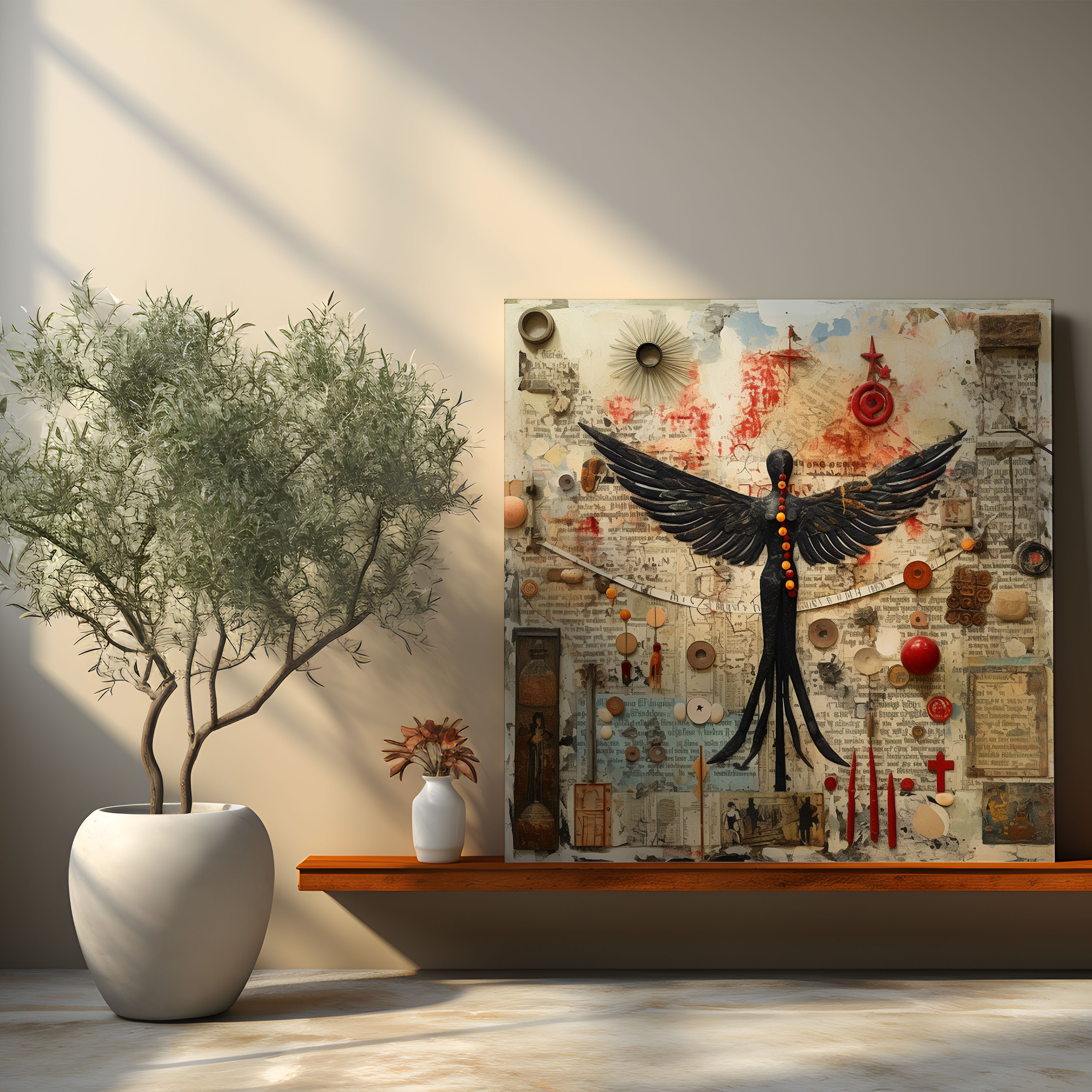Meaningful Symbols Canvas Print - Spiritual, Mixed Media Collage, Positive Energy, Inspiring Quotes