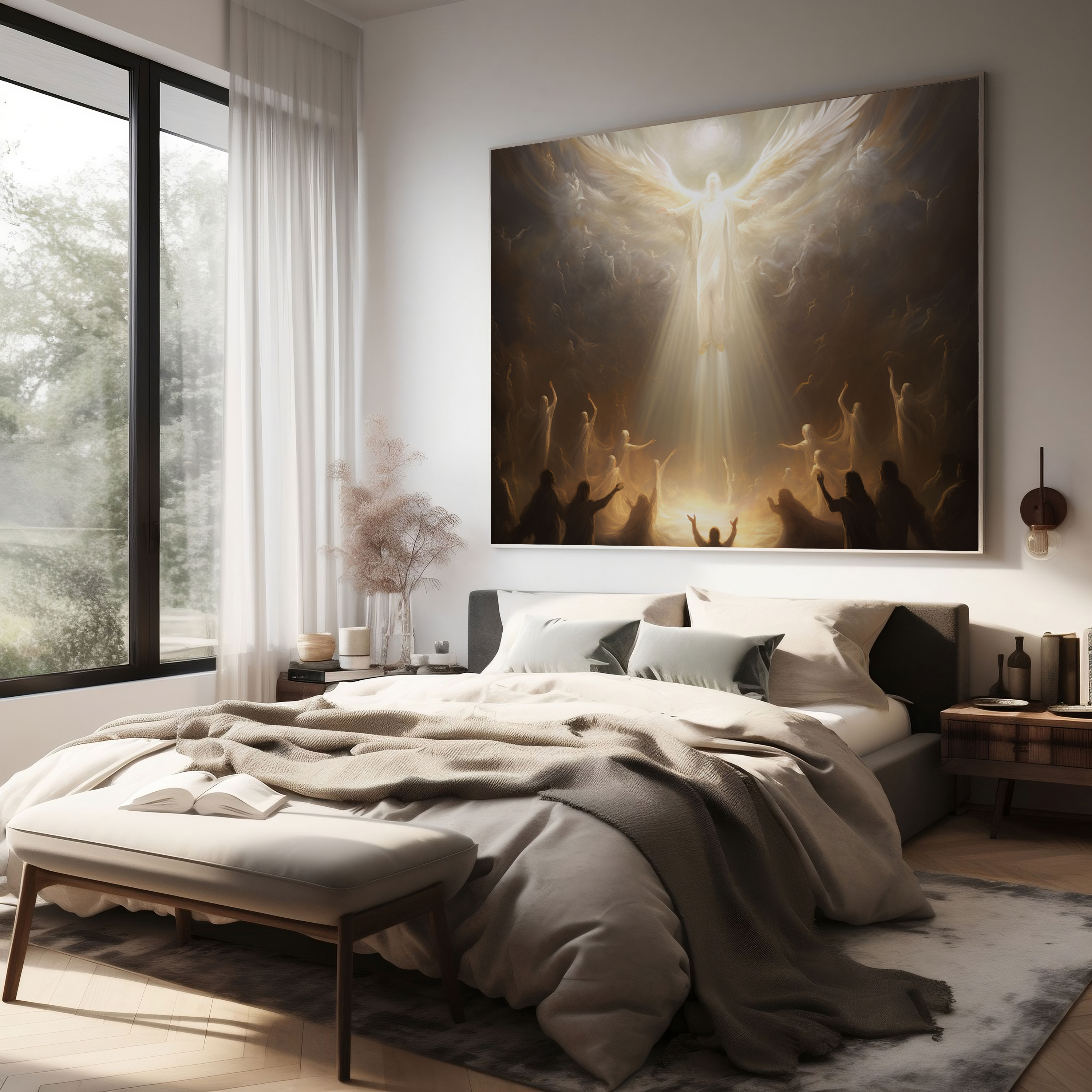 Angelic Enlightenment Canvas Print - Spiritual, Home Decoration, Digital Painting, Divine Guidance