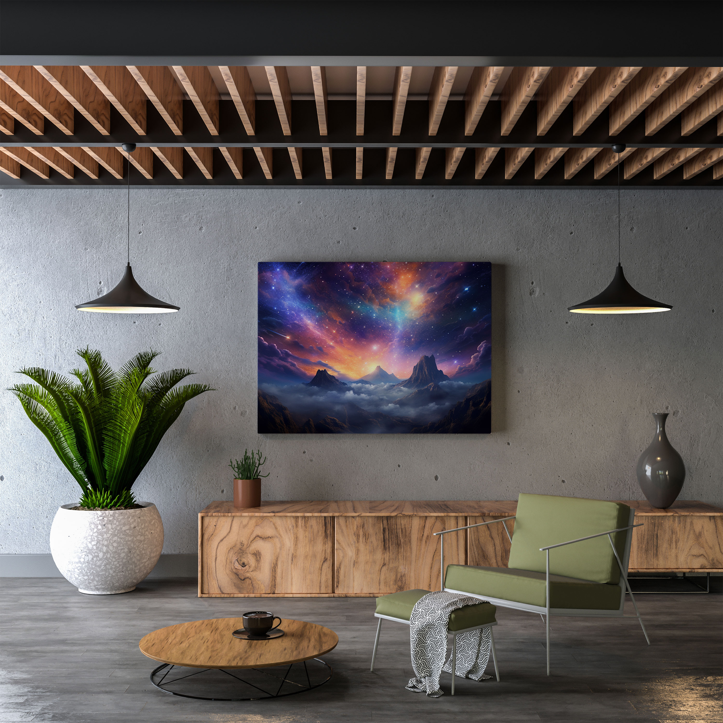 Celestial Spirit Wall Decoration - Spiritual, Wall Decoration, Celestial Scene, Stars