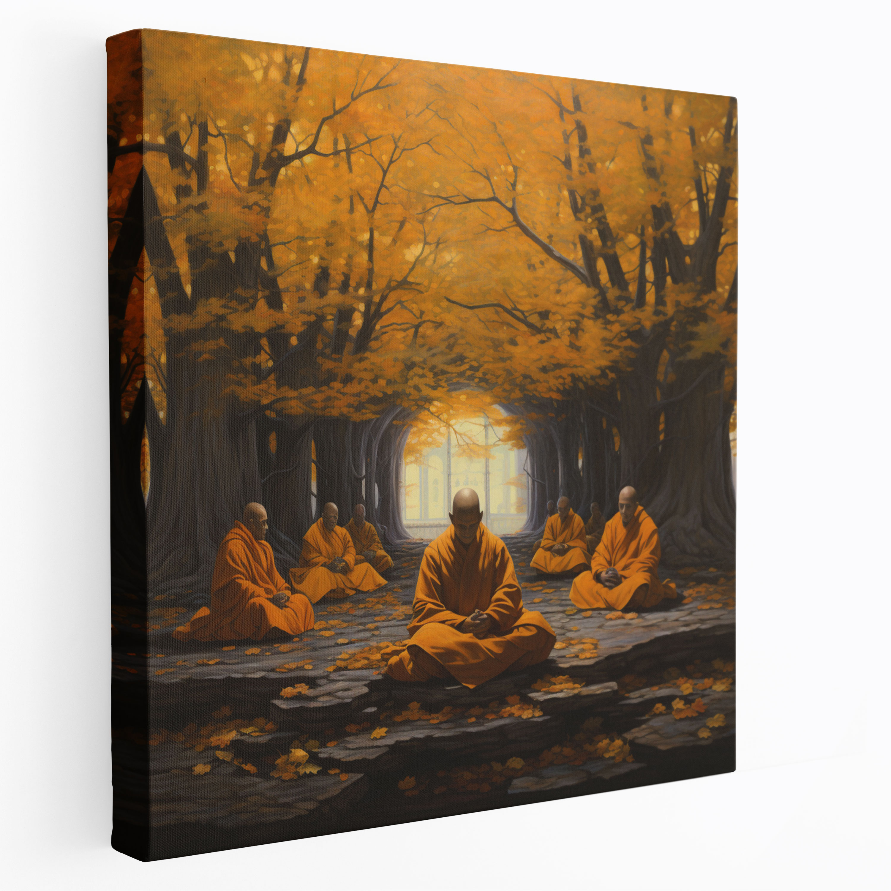 Enlightened Monks Wall Art - Spiritual, Wall Decoration, Oil Painting, Canvas Wall Art