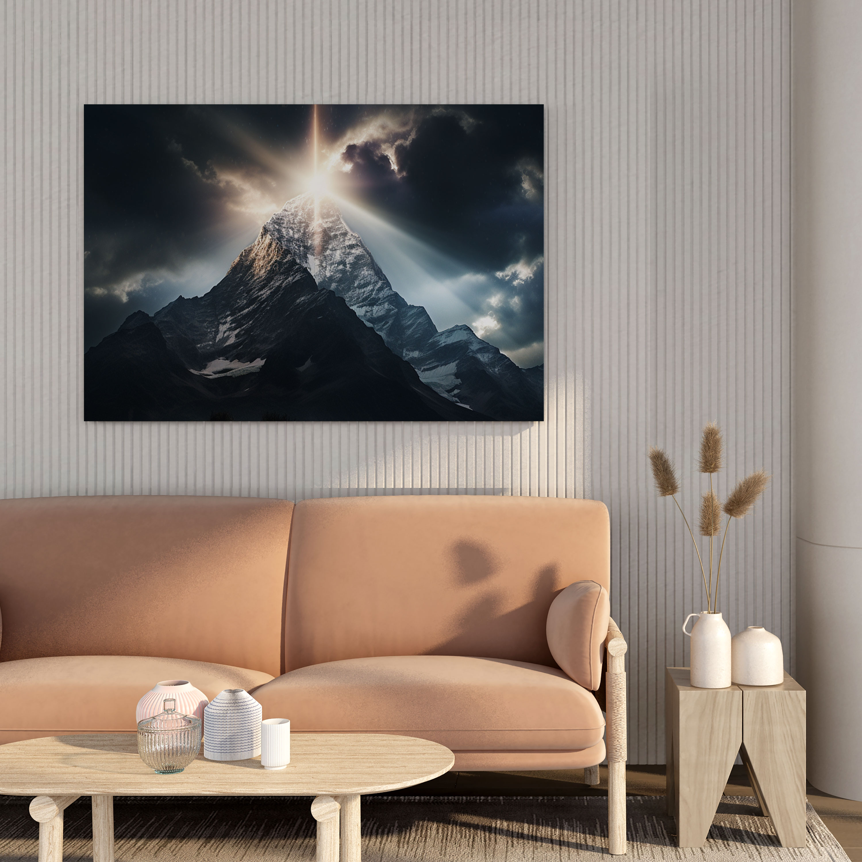 Heavenly Mountain Canvas Print - Spiritual, Canvas Wall Art, Majestic Mountain Peak, Canvas